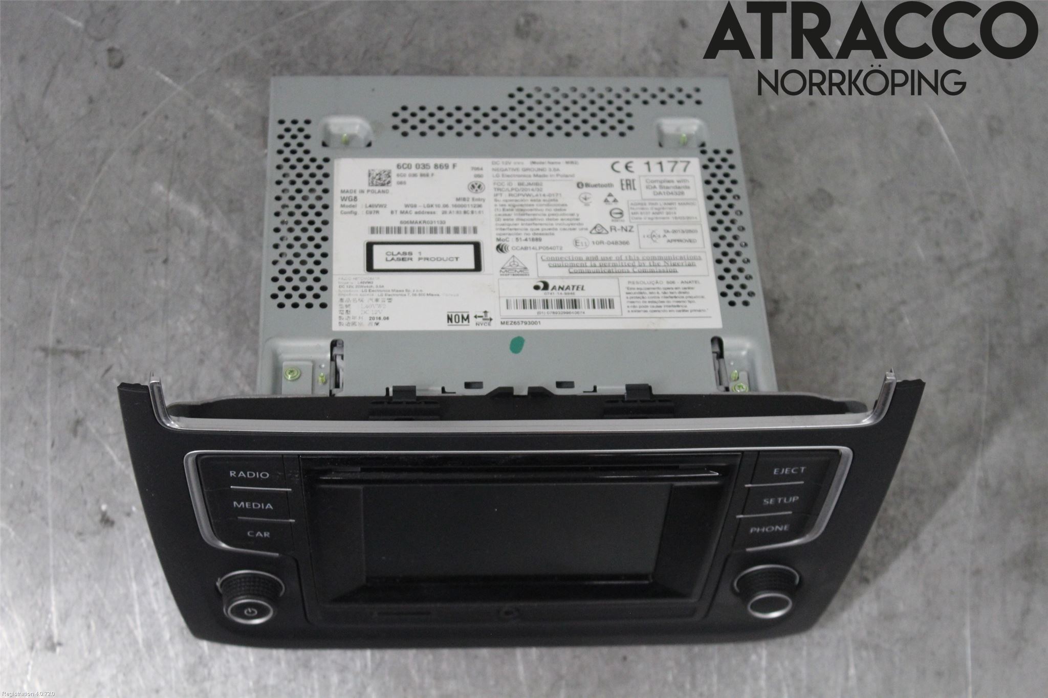 Volkswagen VW POLO 10-17 Stereo Radio Med Cd