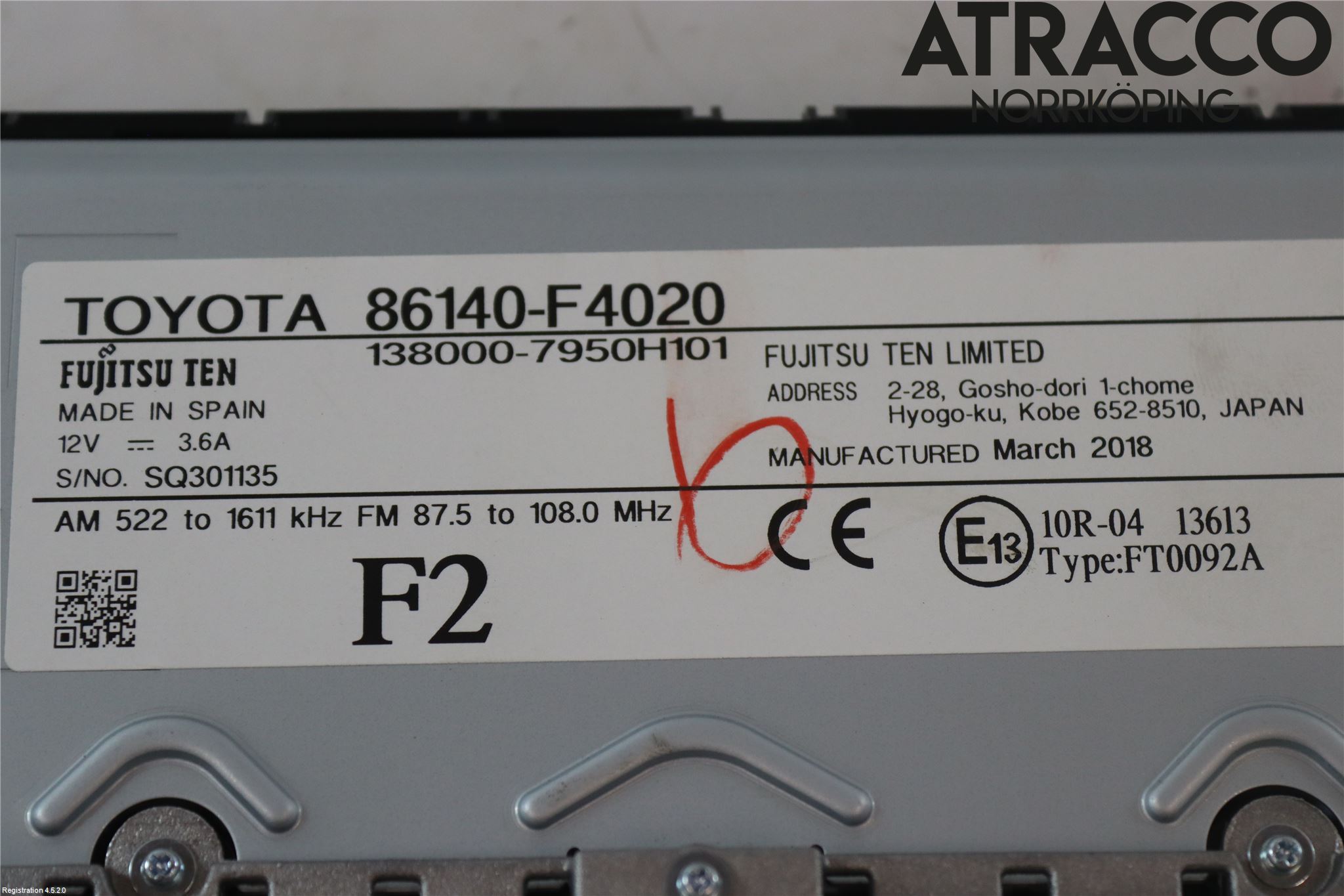 Toyota C-HR 16-23 Stereo Radio Med Cd