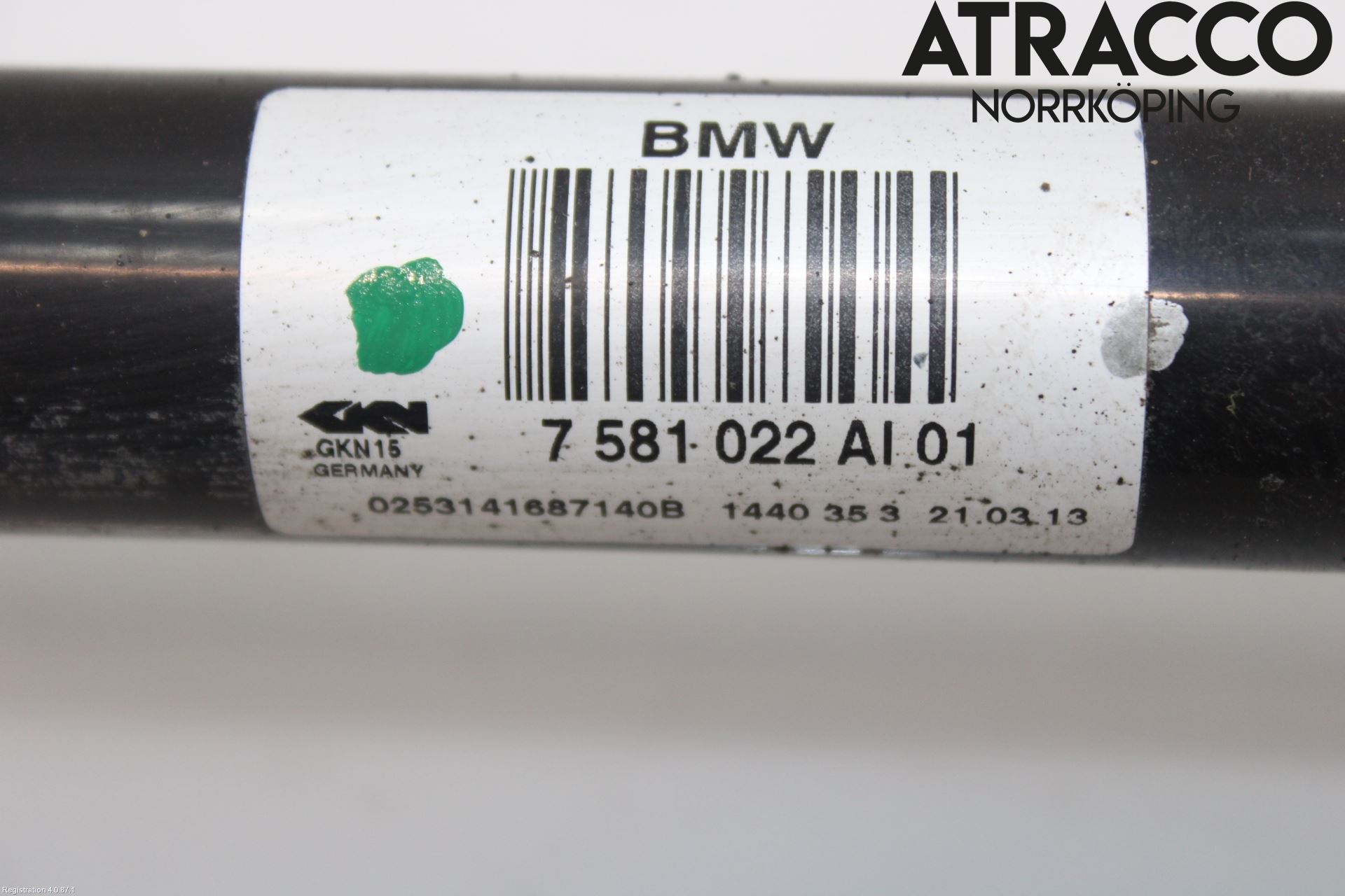 BMW 5 F10/F11/F18 09-17 Drivaksel Bak Kompl Høyre