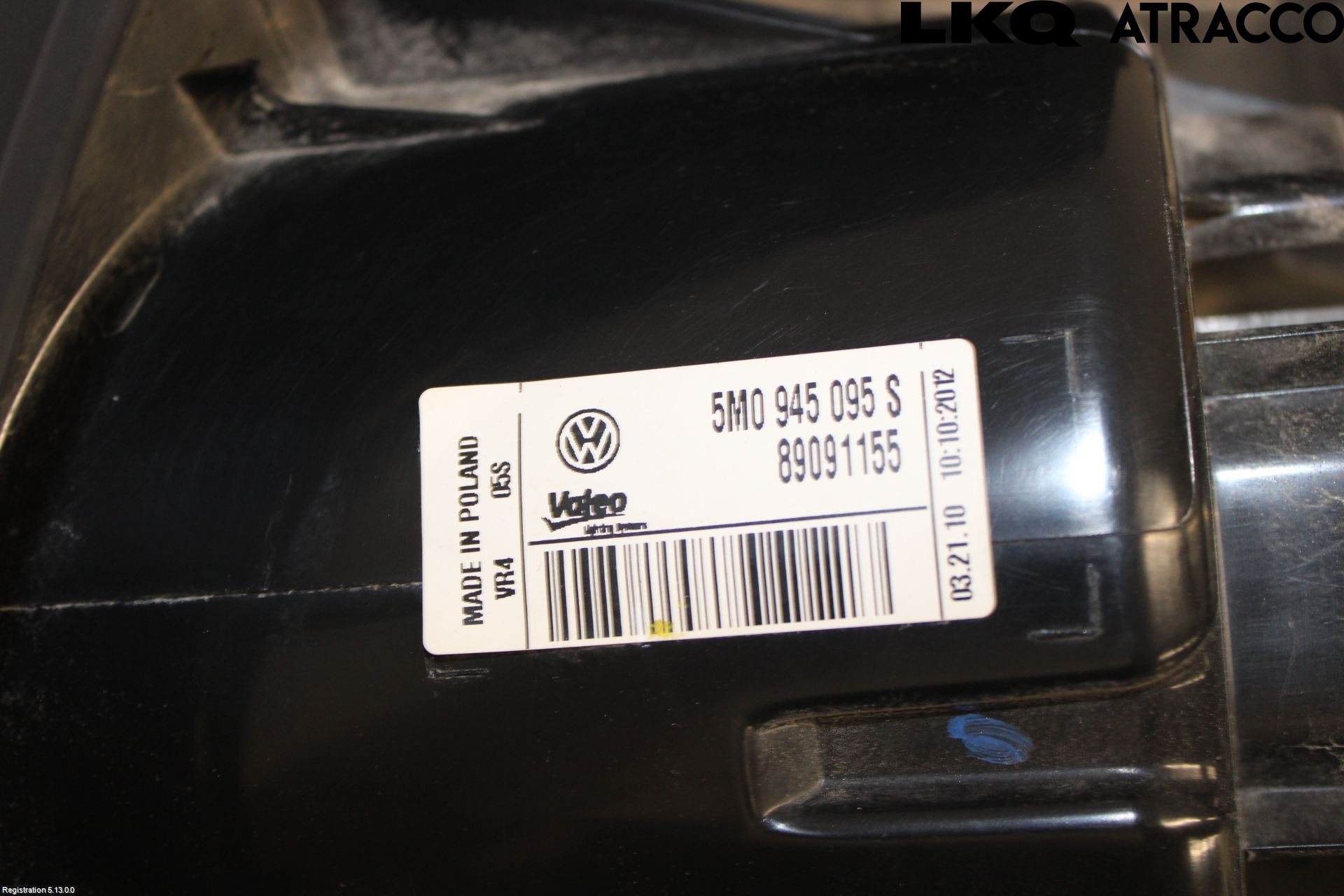 Volkswagen VW GOLF PLUS/CROSS GOLF 04-14 Baklykt Venstre