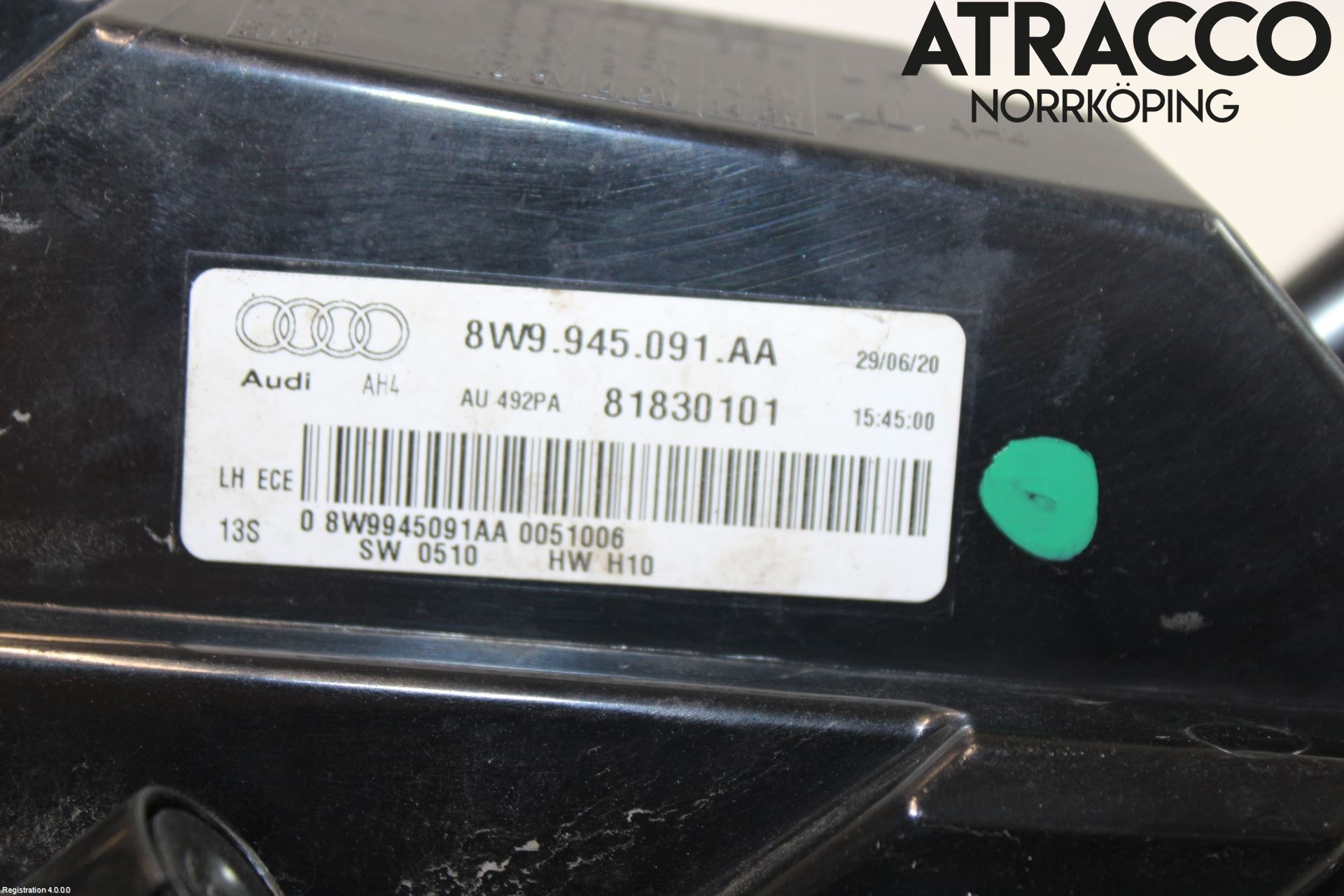 Audi A4/S4 B9 20- Baklykt Venstre