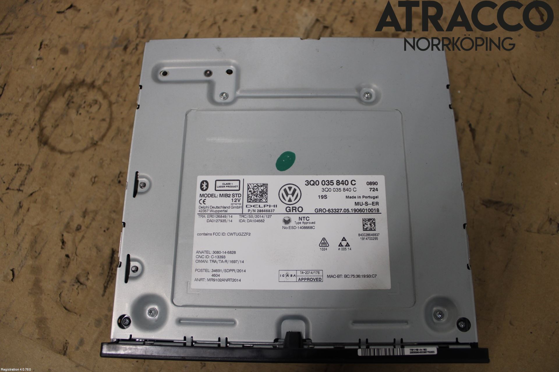 Volkswagen VW GOLF / E-GOLF VII 13-20 Stereo Radio Med Cd