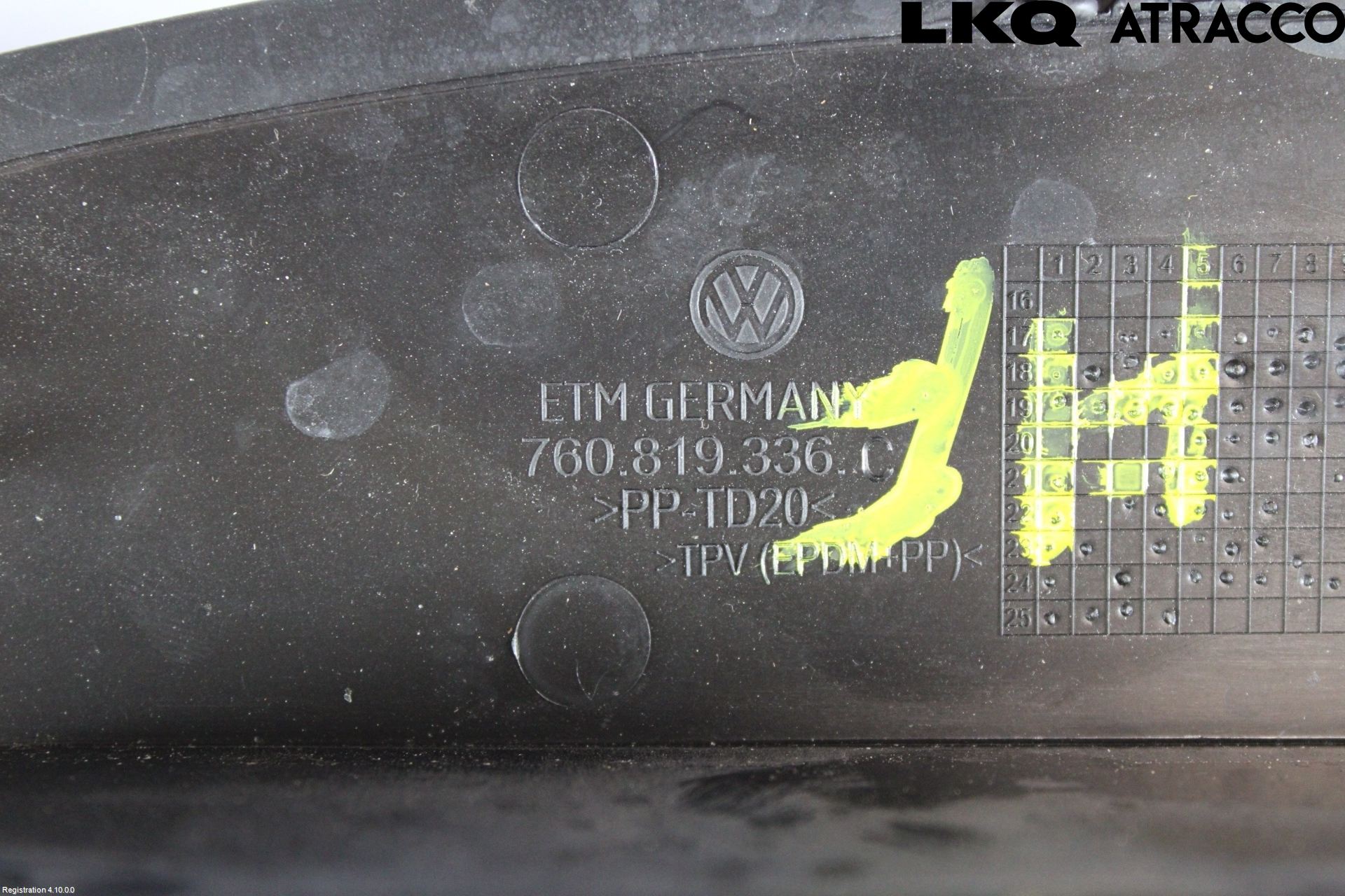 Volkswagen VW TOUAREG CR 18- Visker Deksel-Grill-Under Frr