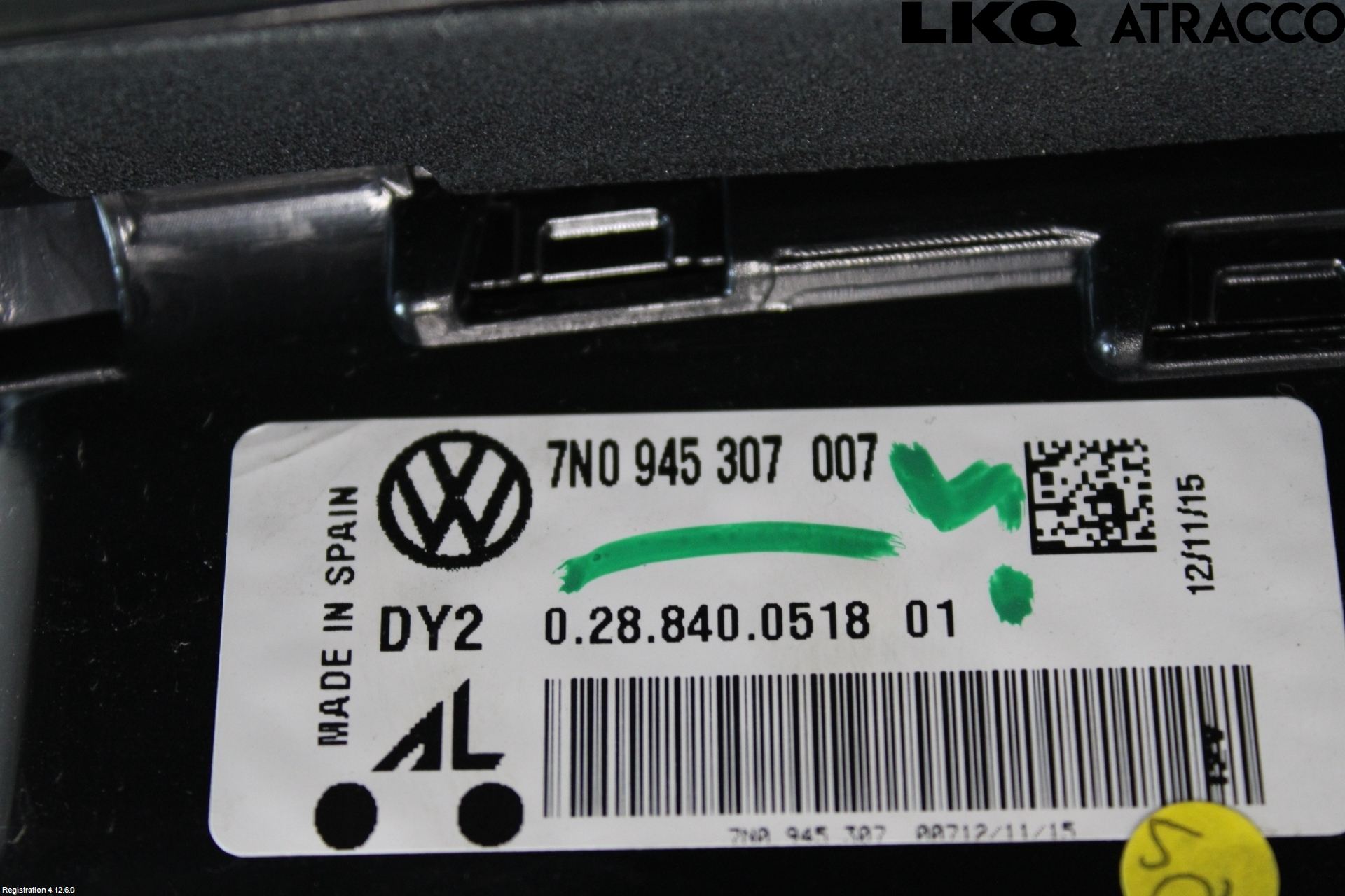 Volkswagen VW SHARAN 11- Baklykt Venstre  På Luke(Indre
