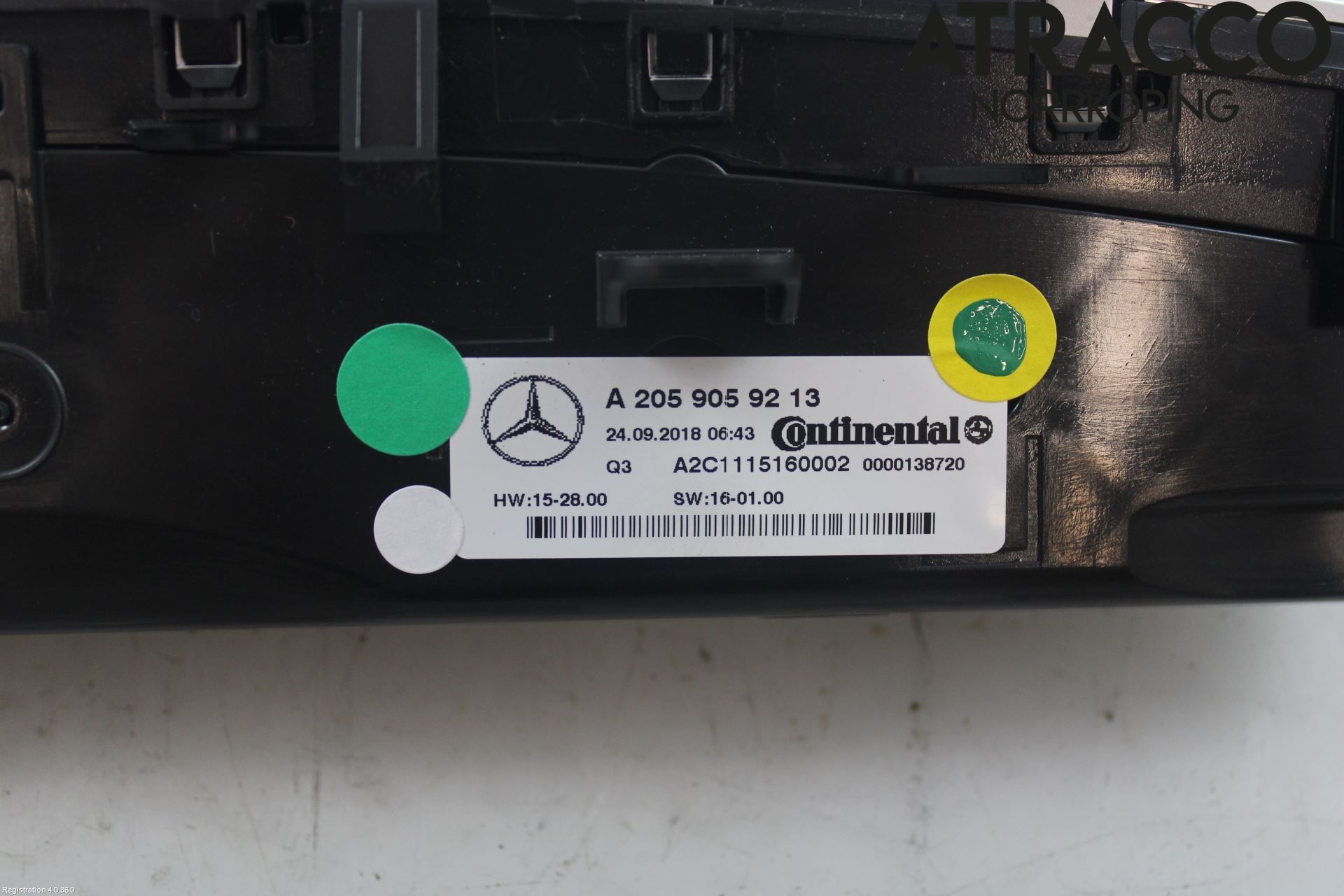Mercedes-Benz MB C-KLASS (W205) 14-21 Varmeapparat Panel(Regulering)