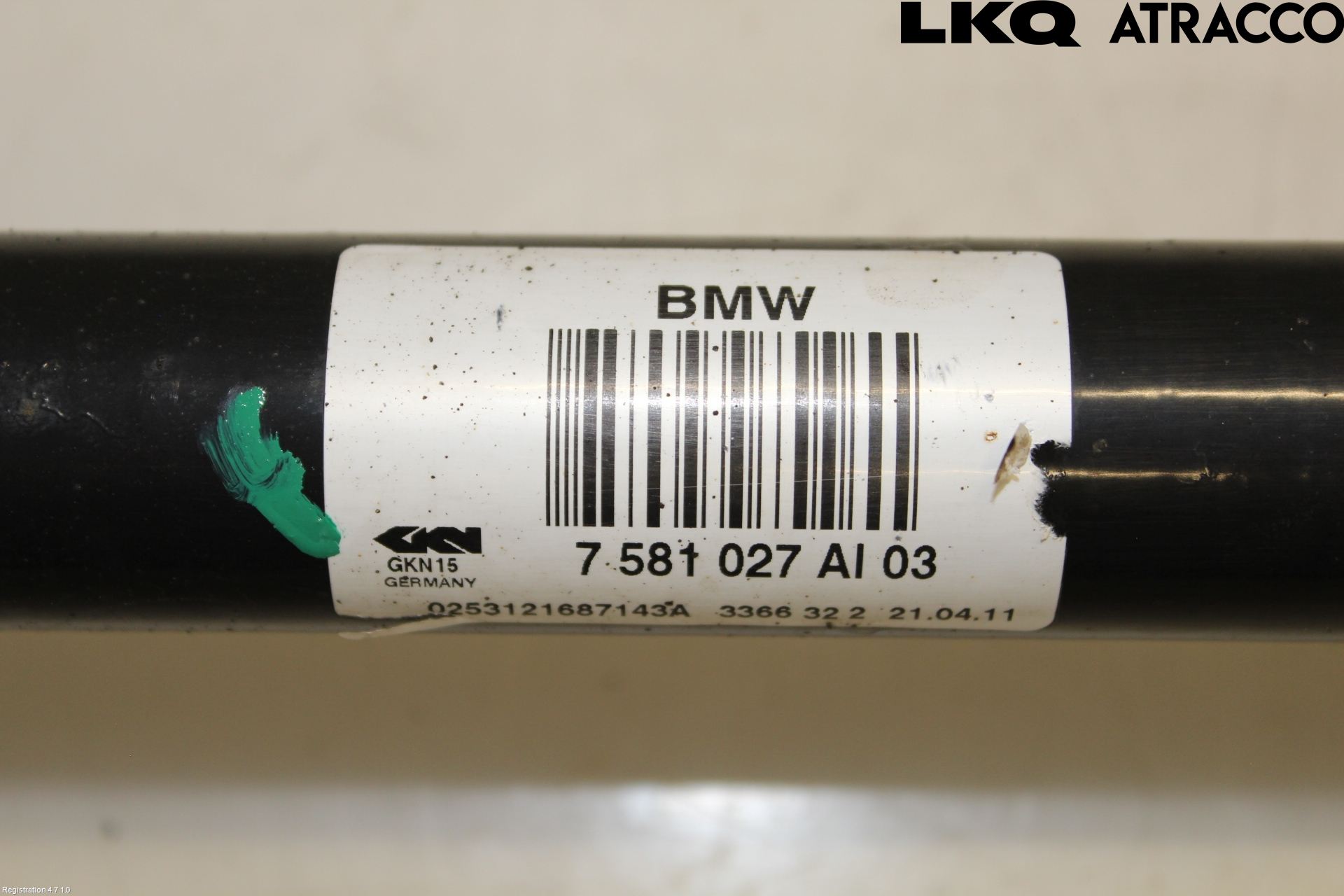 BMW 5 F10/F11/F18 09-17 Drivaksel Bak Kompl Venstre