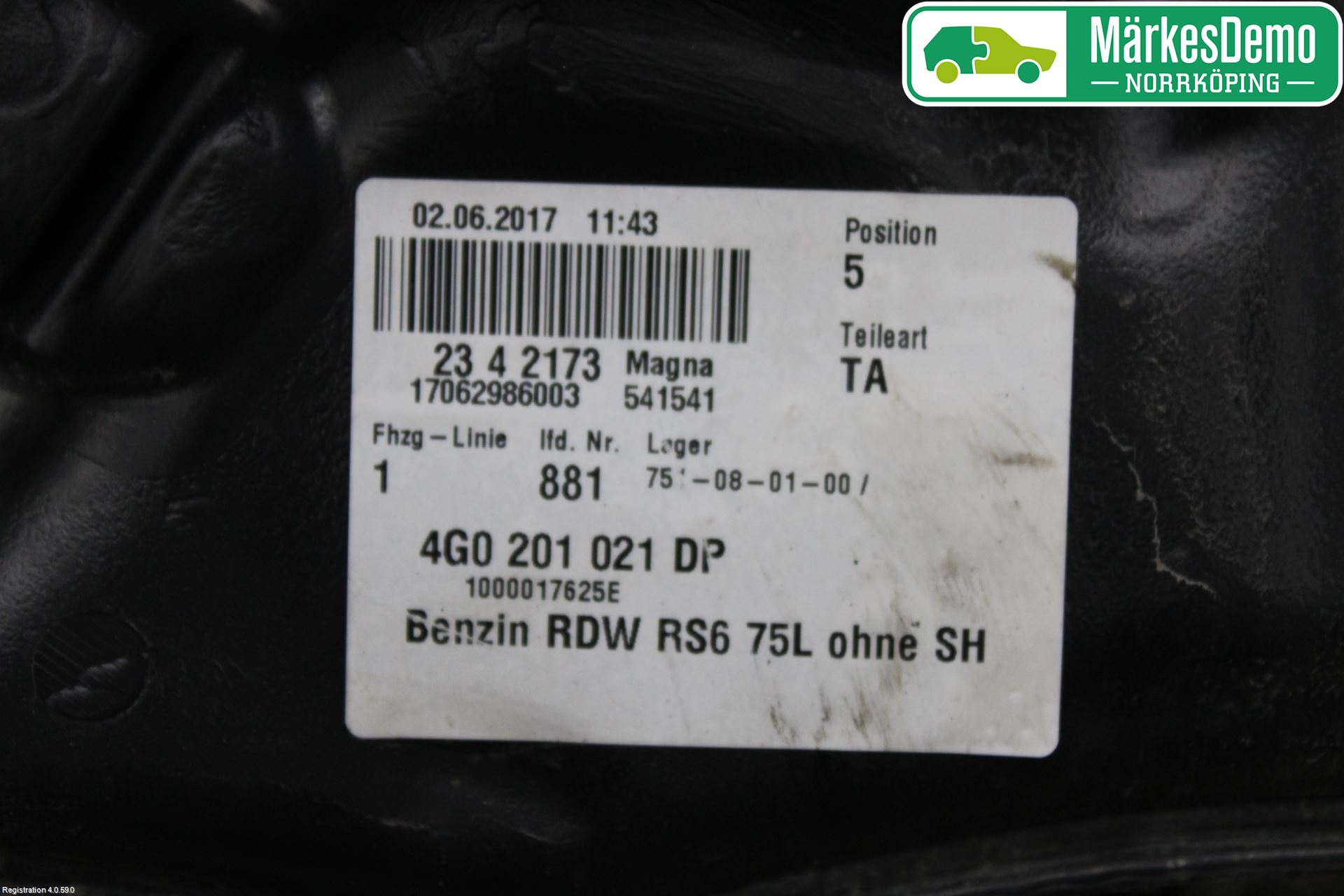 Audi A6/S6 4G 11-18 Drivstofftank Innsprøytning
