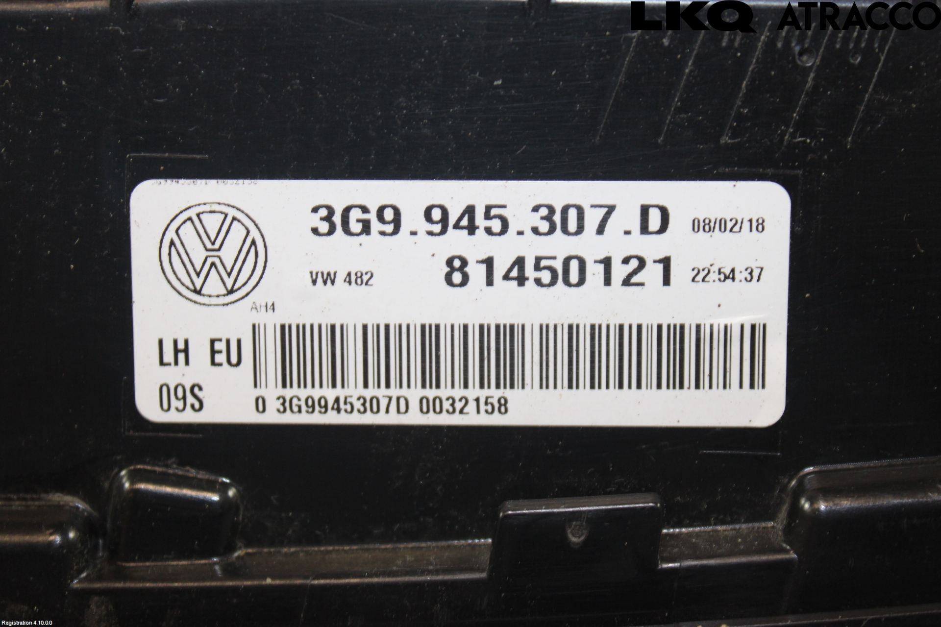 Volkswagen VW PASSAT 15-19 Baklykt Venstre  På Luke(Indre