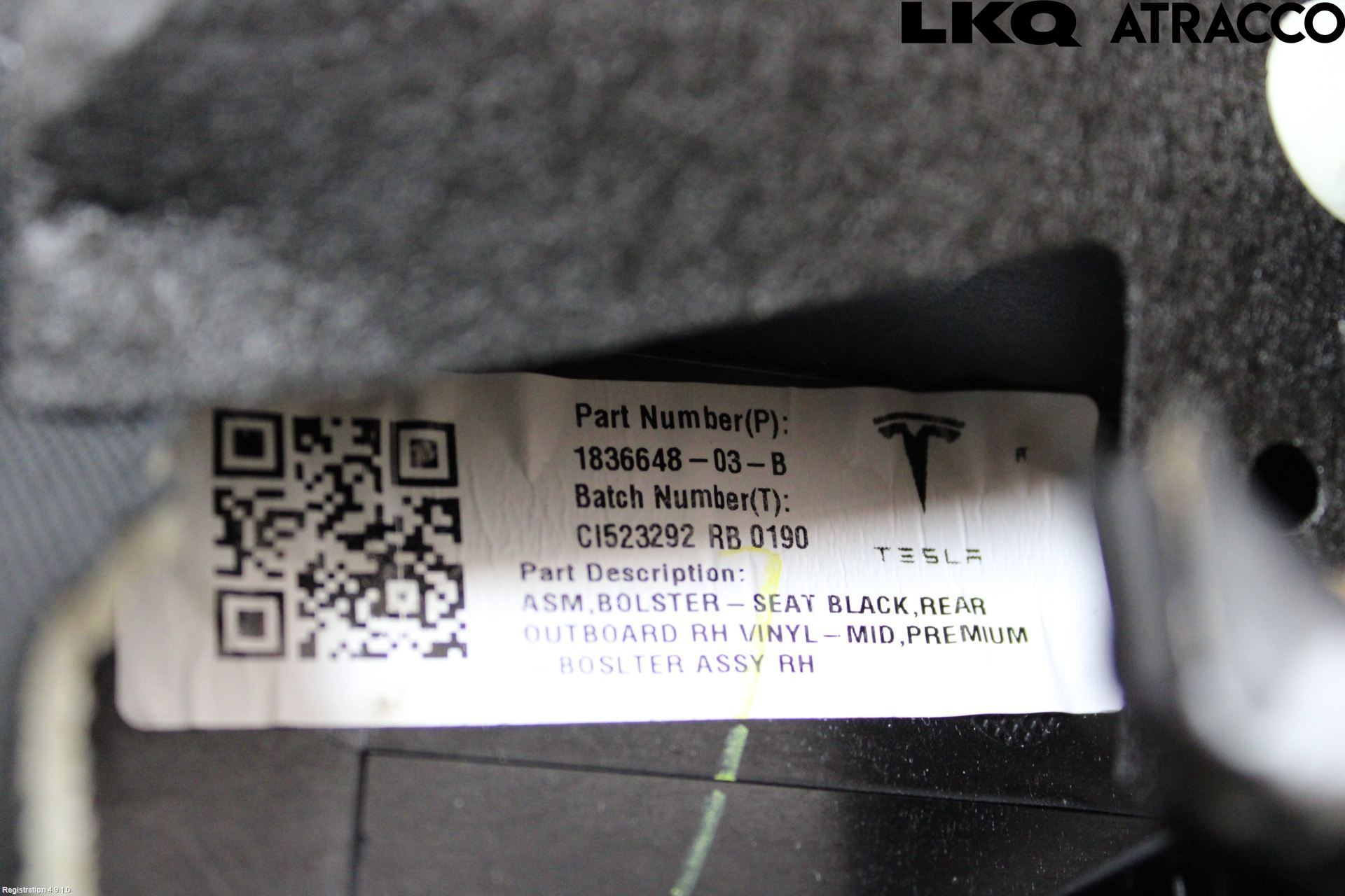 Tesla MODEL 3 17- Innr Sete Bak Seterygg