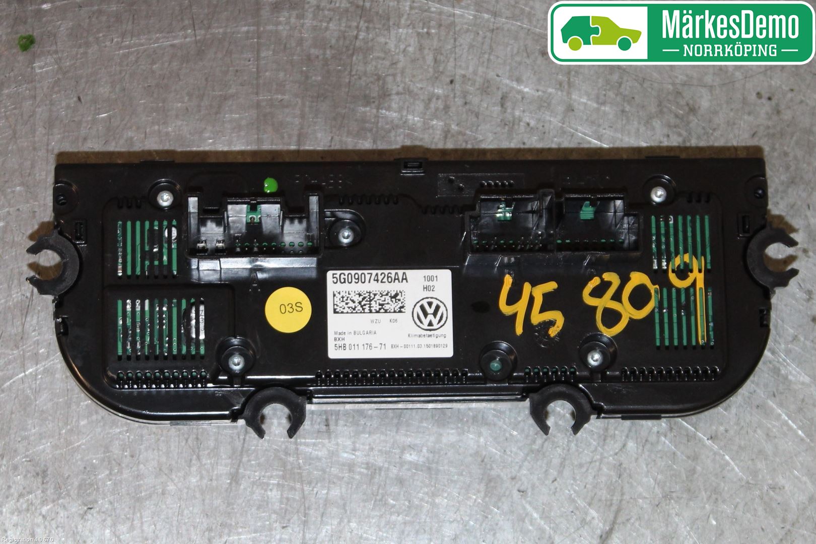 Volkswagen VW GOLF / E-GOLF VII 13-20 Varmeapparat Panel(Regulering)