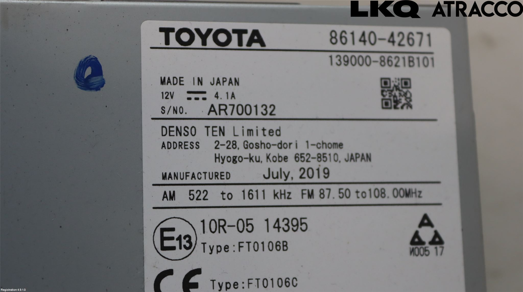 Toyota RAV4 19- Stereo Radio Med Cd