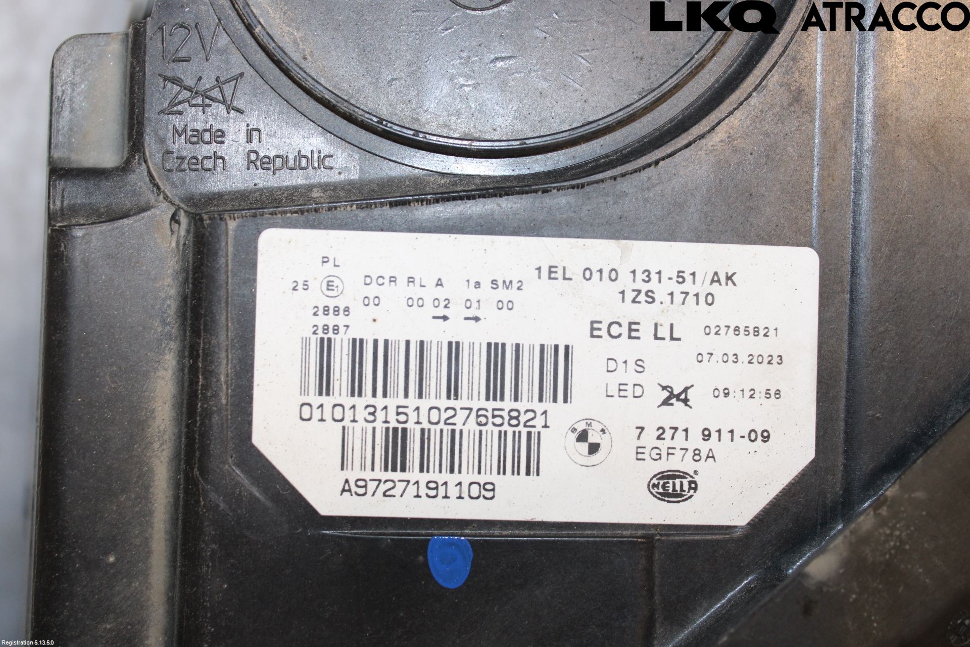 BMW 5 F10/F11/F18 09-17 Frontlykt Venstre