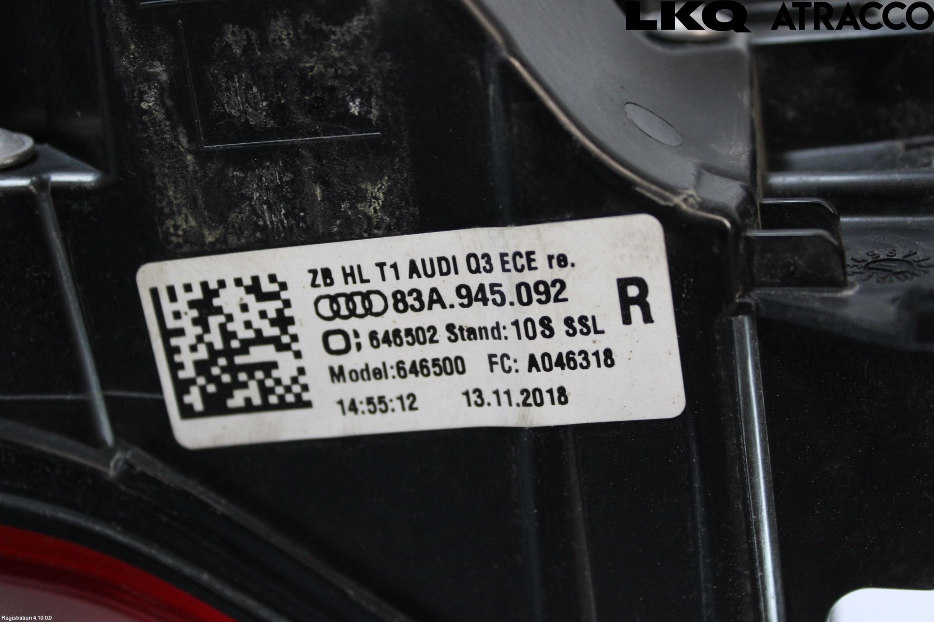 Audi Q3 F3 19- Baklykt Høyre