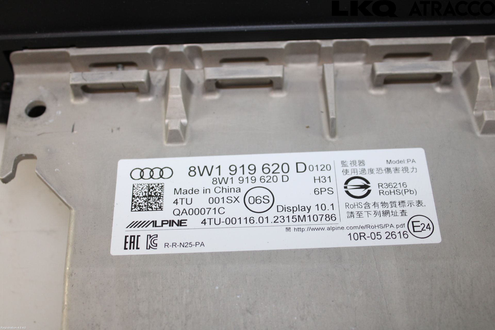 Audi A4/S4 B9 20- Instr Skjerm Dvd-Gps-Ac-Tlf