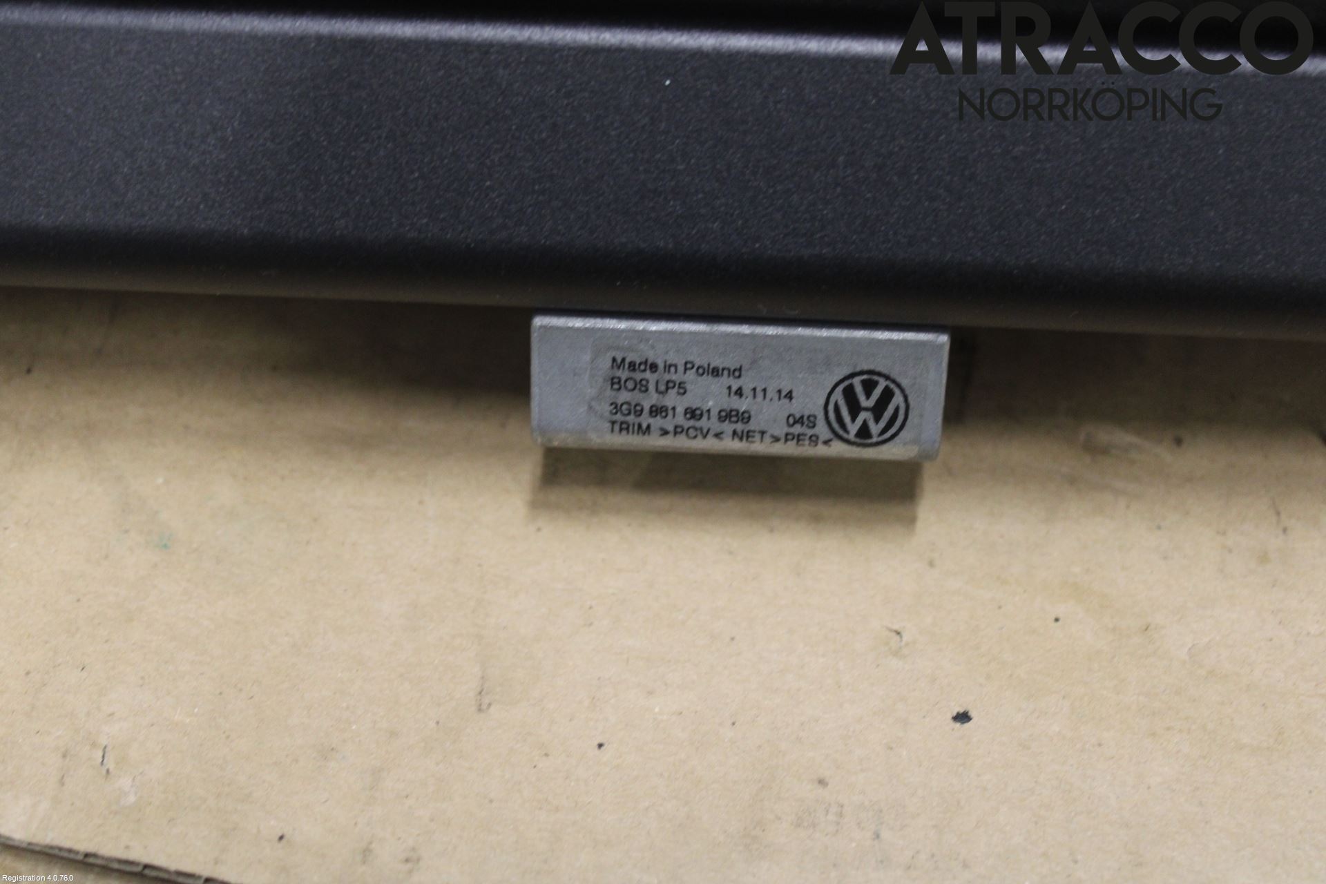 Volkswagen VW PASSAT 15-19 Innr Lastenett