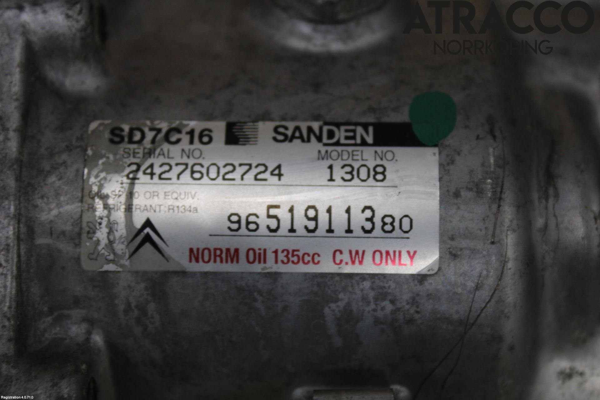 Citroen C4 PICASSO 06-13 Varme Ac Kompressor
