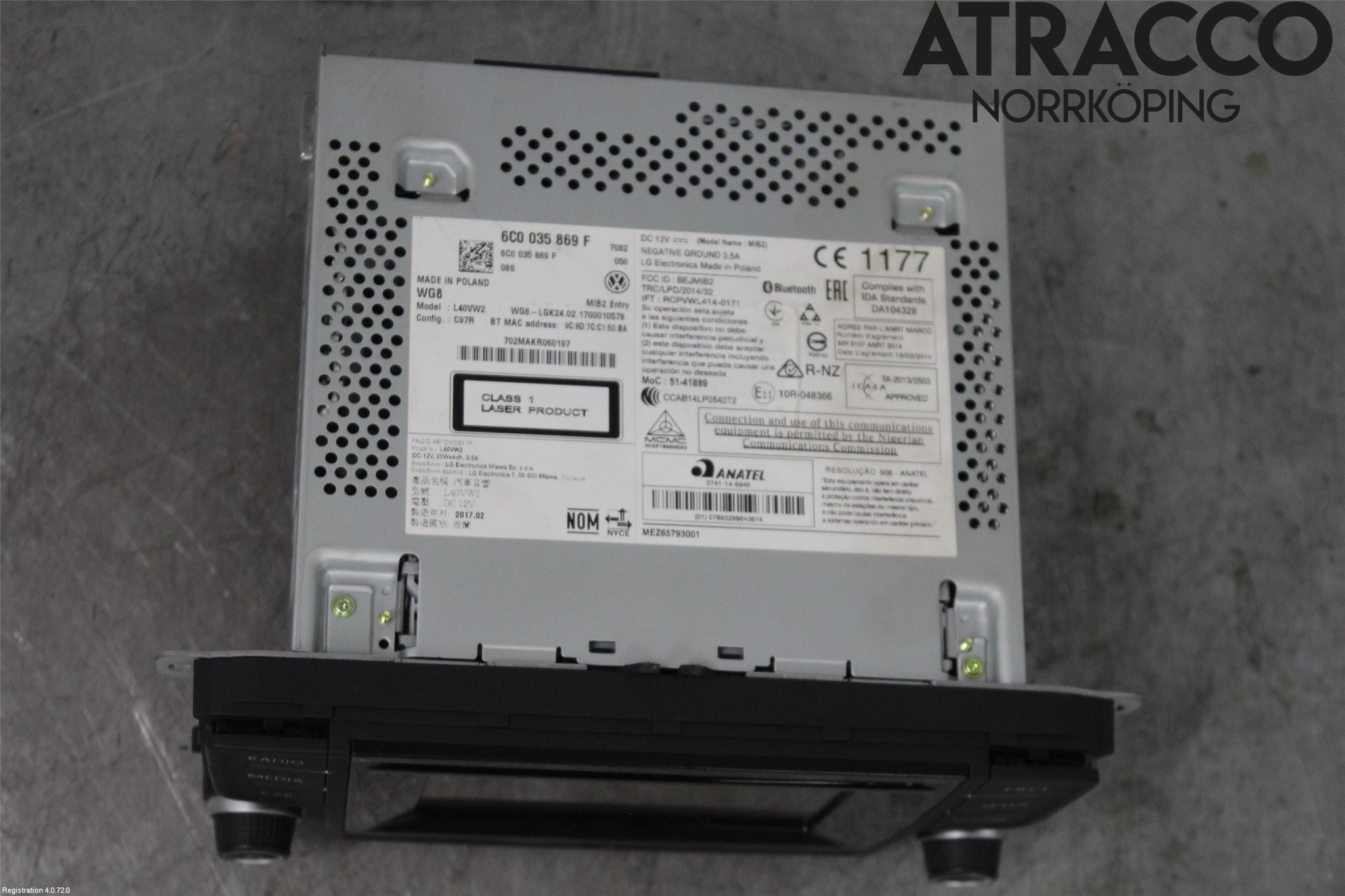 Volkswagen VW POLO 10-17 Stereo Radio Med Cd