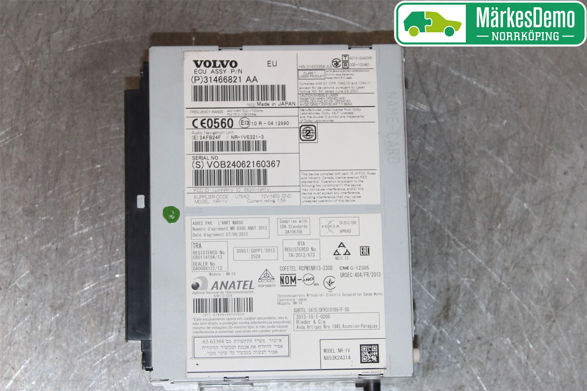 Volvo V40 12-19 Stereo Radio Med Cd