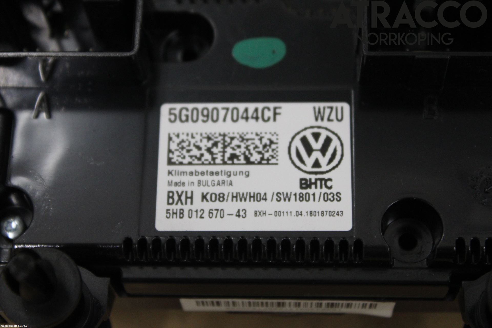 Volkswagen VW GOLF / E-GOLF VII 13-20 Varmeapparat Panel(Regulering)