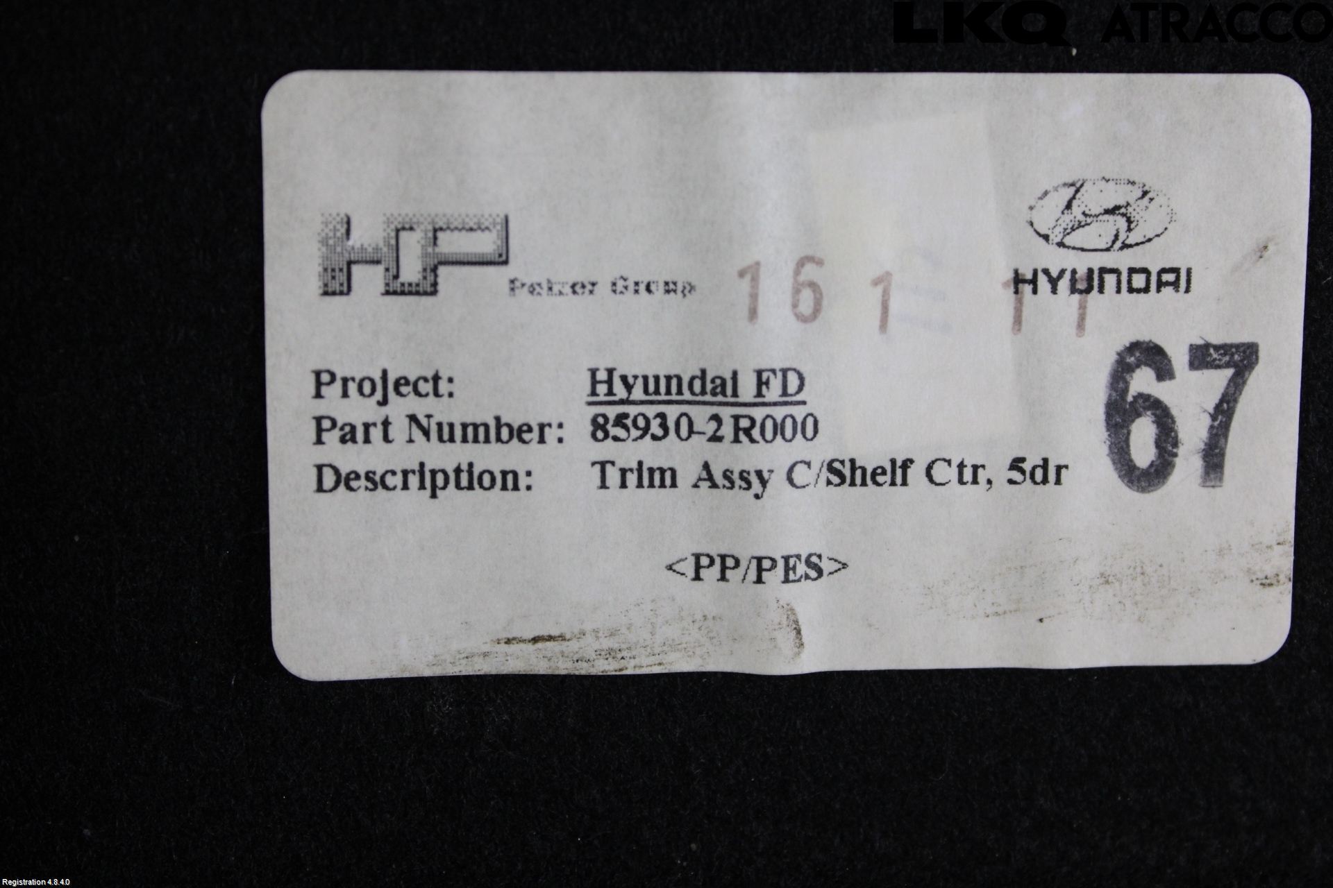 Hyundai i30 FD 07-12 Innr Hattehylle