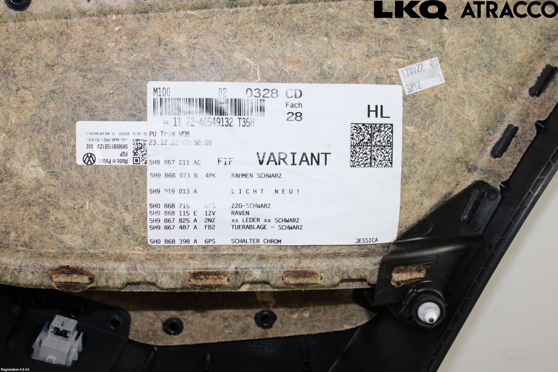 Volkswagen VW GOLF / E-GOLF VIII 20- Innr Dørtrekk Venstre
