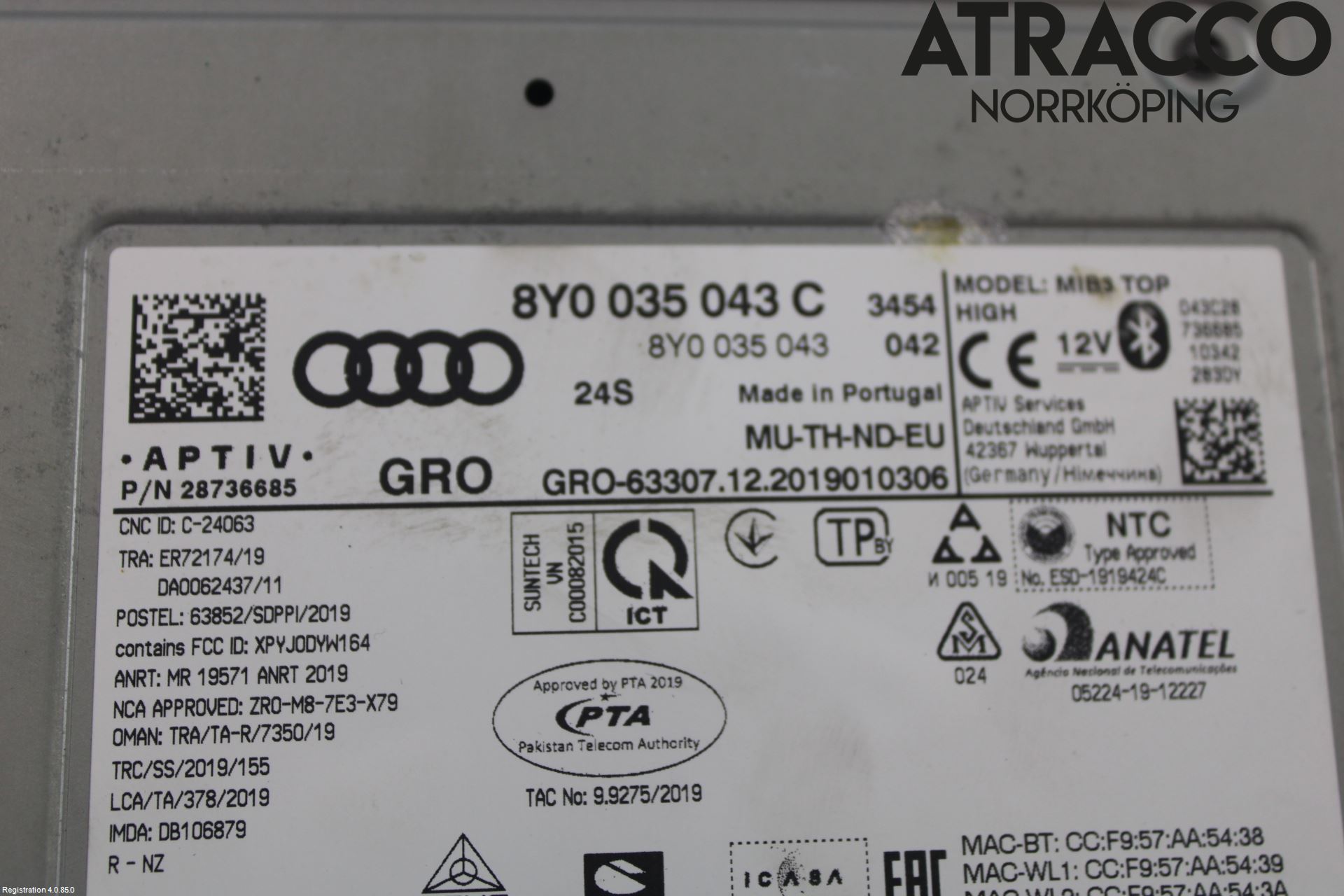 Audi A3/S3 8Y 21- Stereo Radio Med Cd
