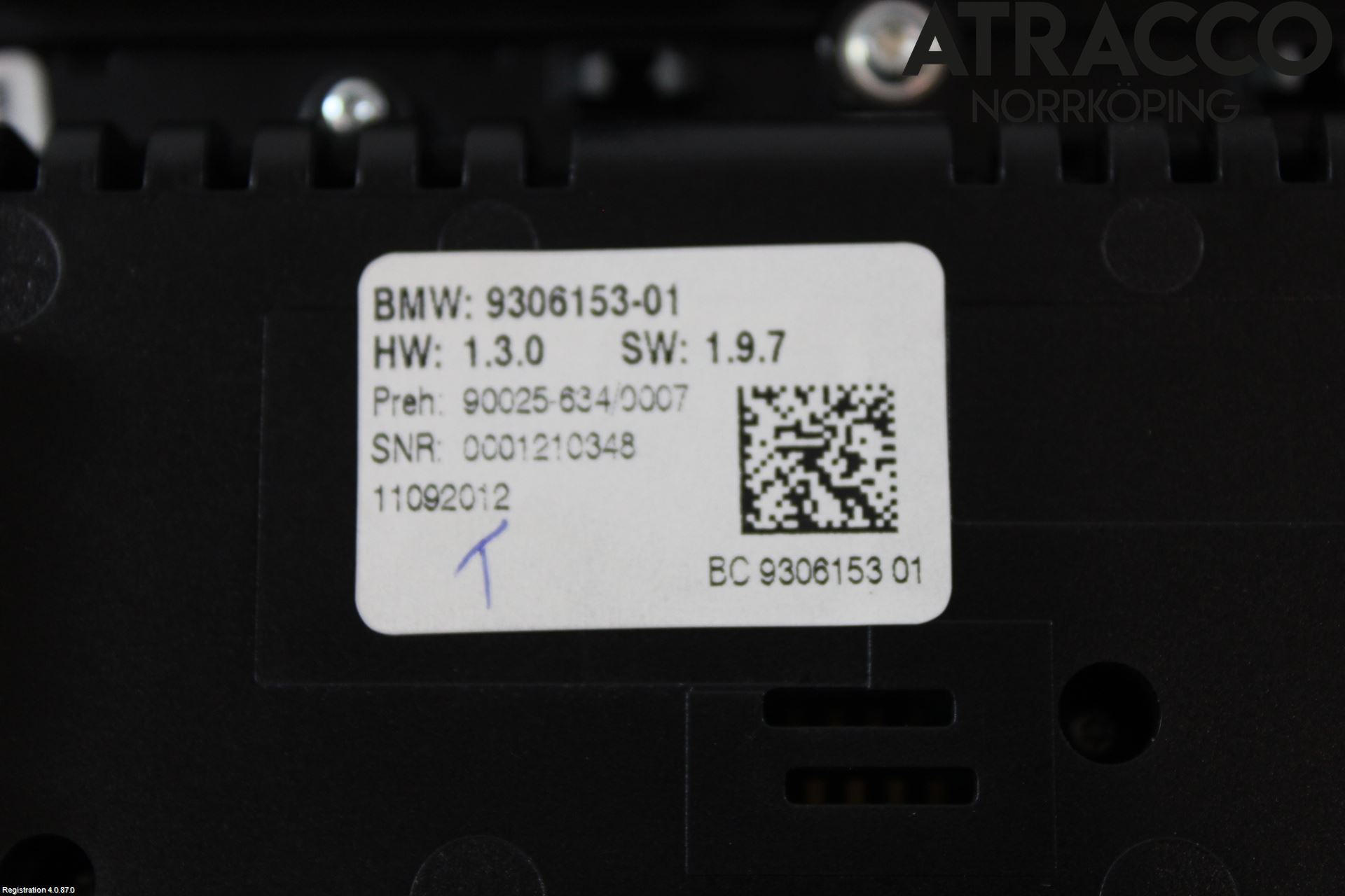 BMW 5 F10/F11/F18 09-17 Varmeapparat Panel(Regulering)