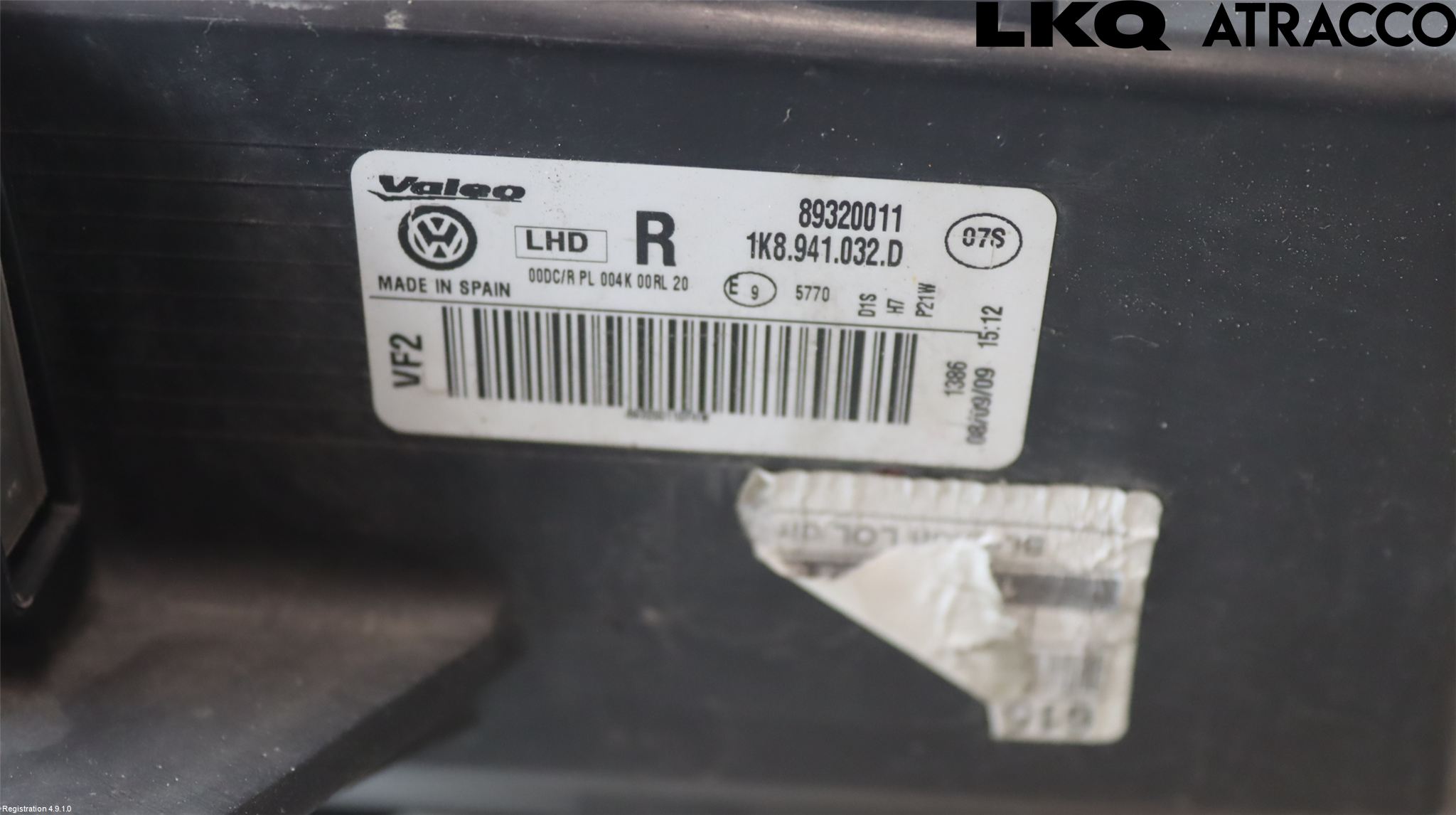 Volkswagen VW SCIROCCO 09-17 Frontlykt Høyre
