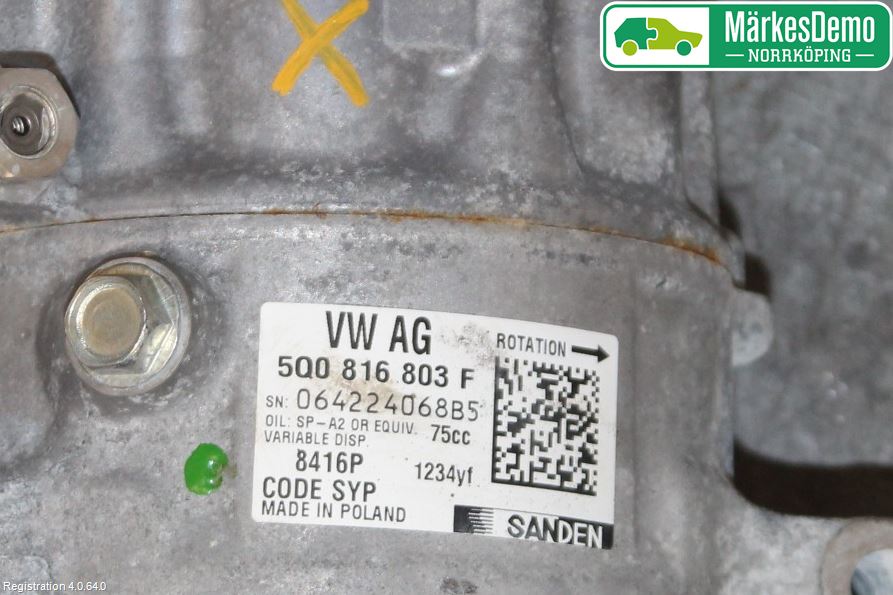 Skoda FABIA 15-21 Varme Ac Kompressor