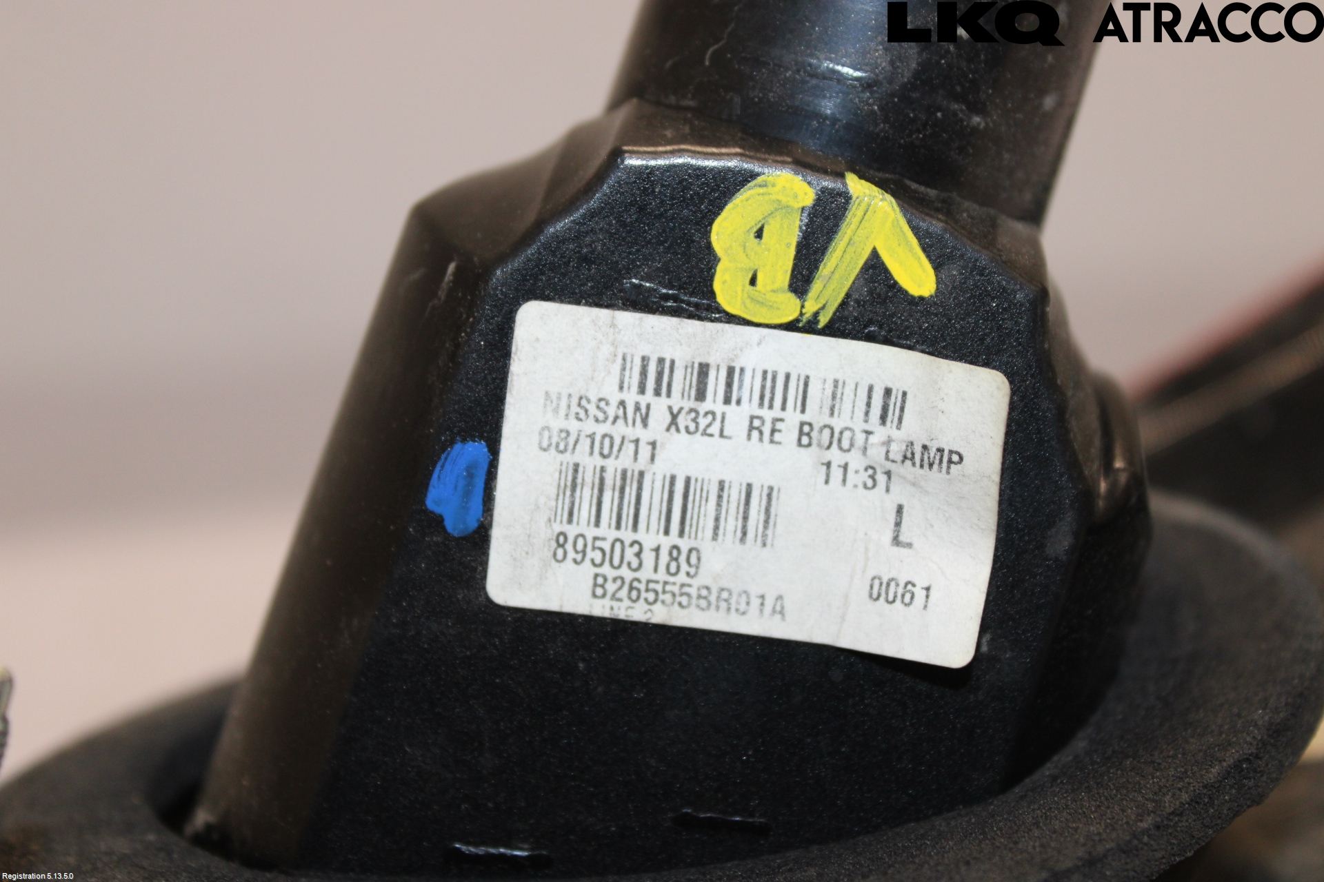 Nissan QASHQAI+2  10-14 Baklykt Venstre  På Luke(Indre