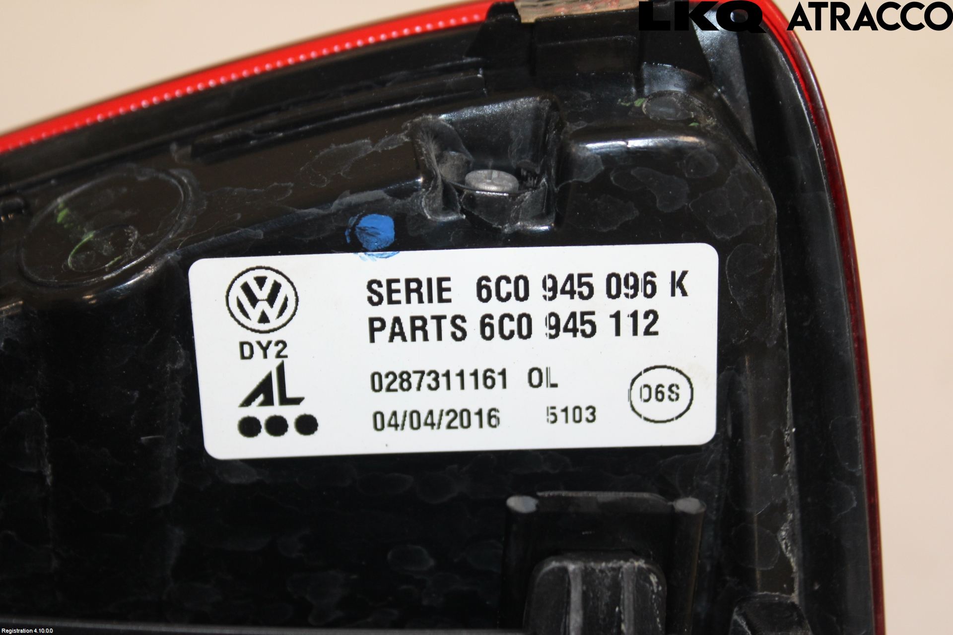 Volkswagen VW POLO 10-17 Baklykt Høyre