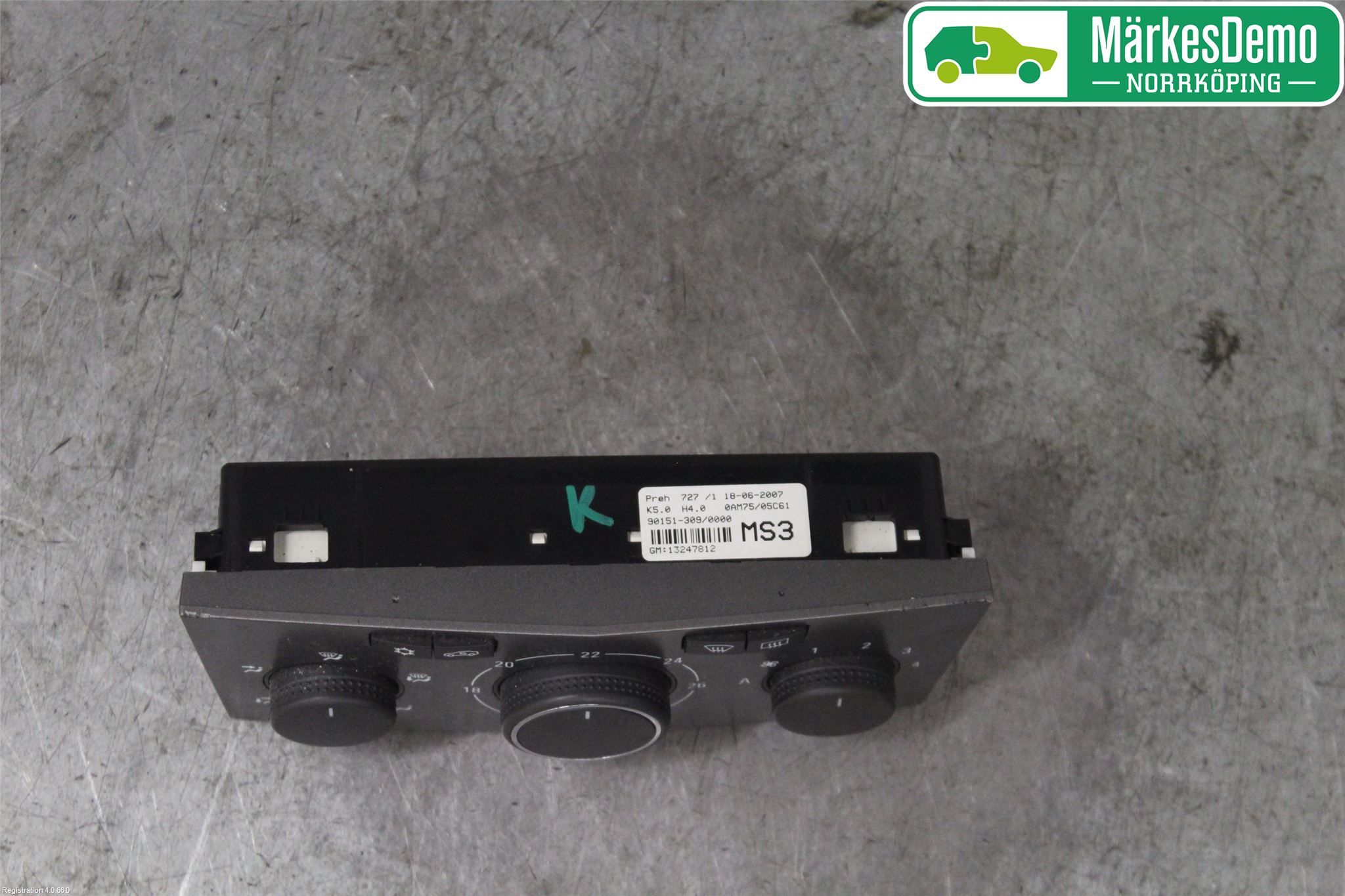 Opel ZAFIRA B 06-14 Varmeapparat Panel(Regulering)