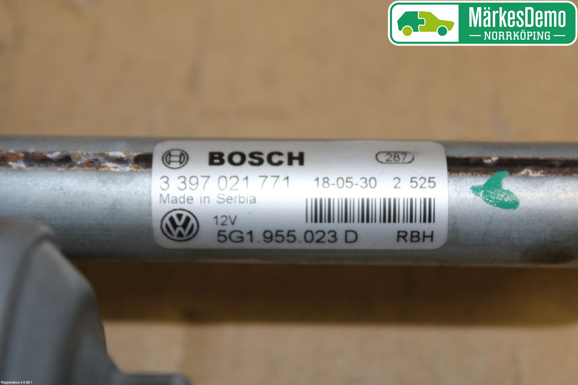 Volkswagen VW GOLF / E-GOLF VII 13-20 Viskeroverføring Frontrute