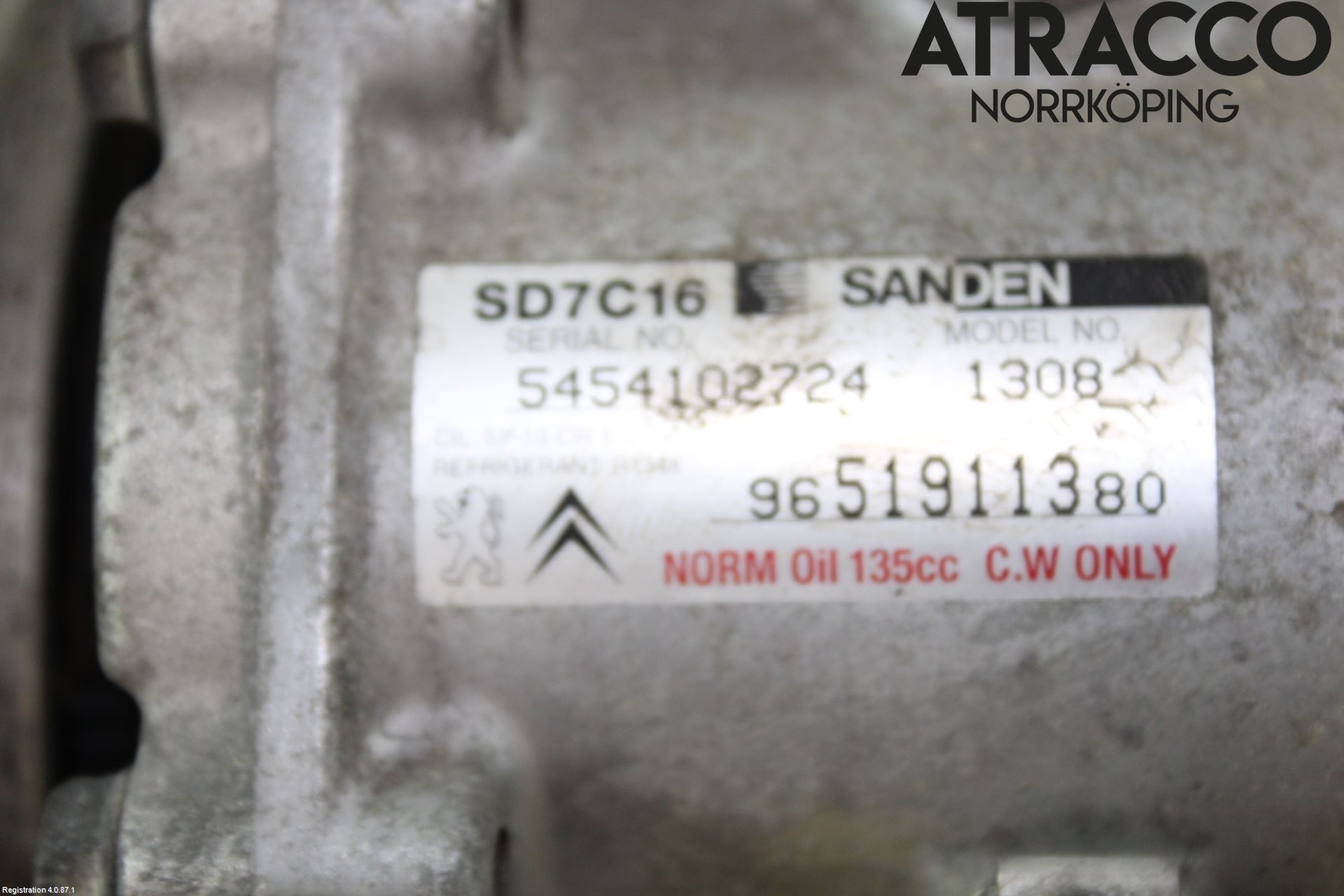 Citroen C4 PICASSO 06-13 Varme Ac Kompressor