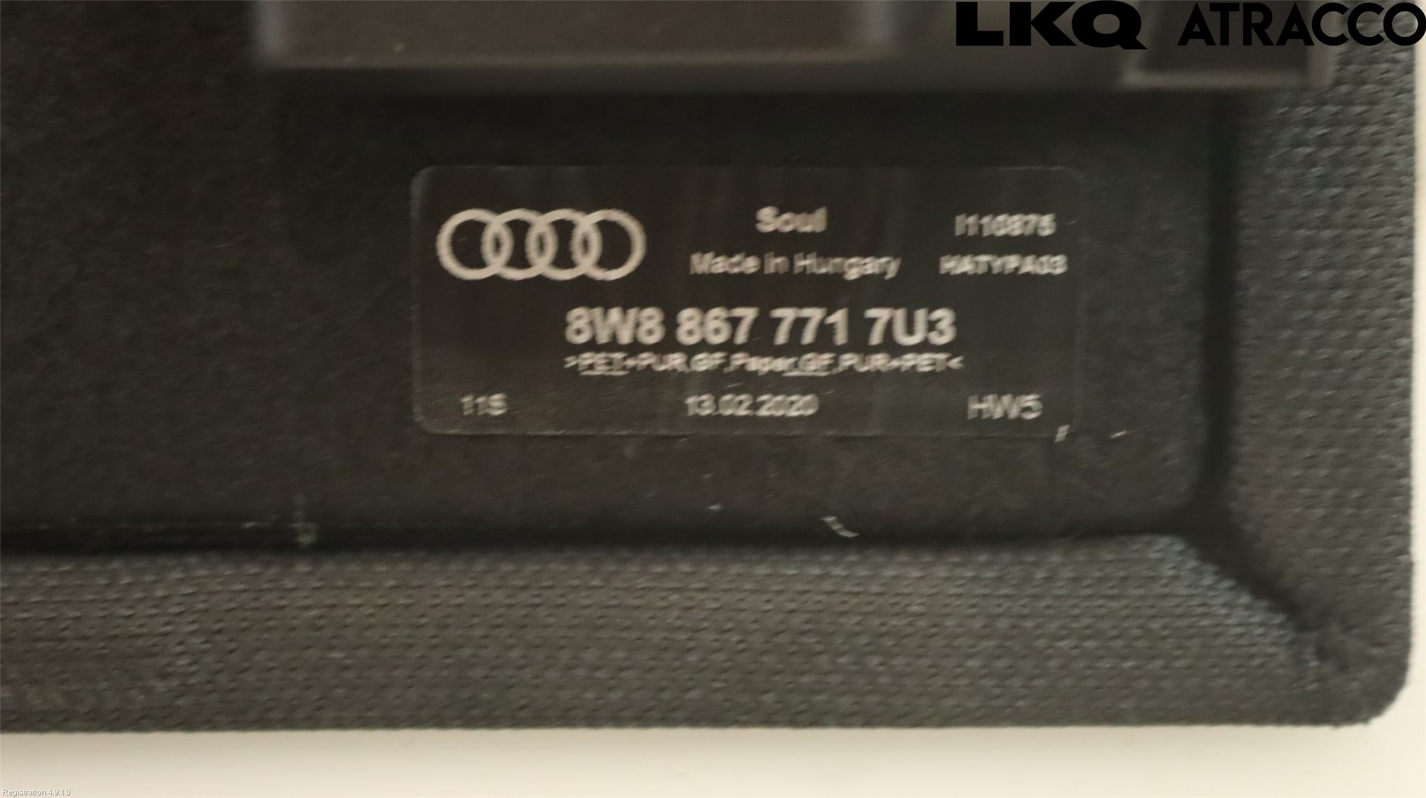 Audi A5 17- Innr Bagasjeromkledsel