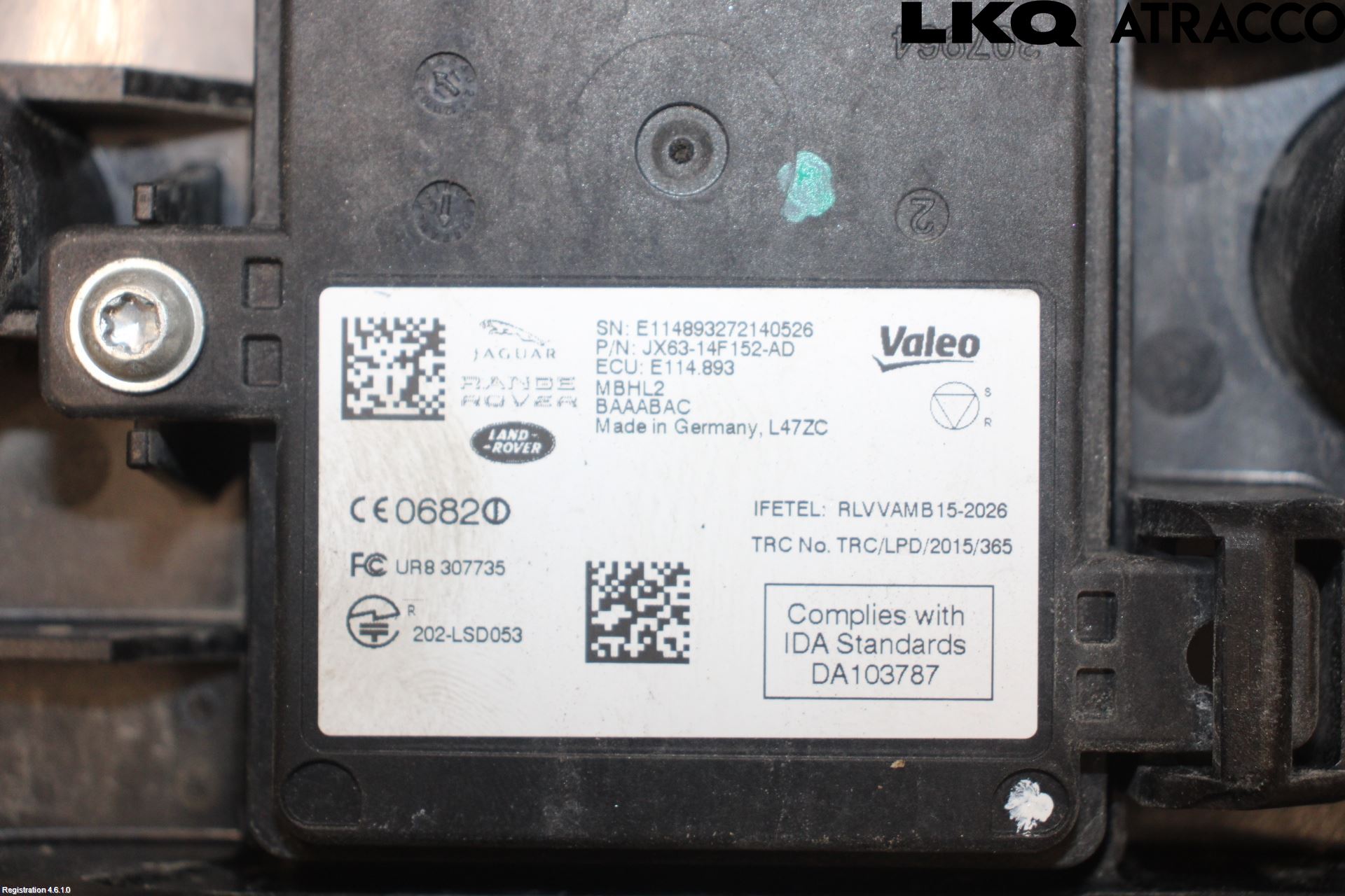 Jaguar XF (X260) 16-24 Sensor Kollisjonsbeskyttelse