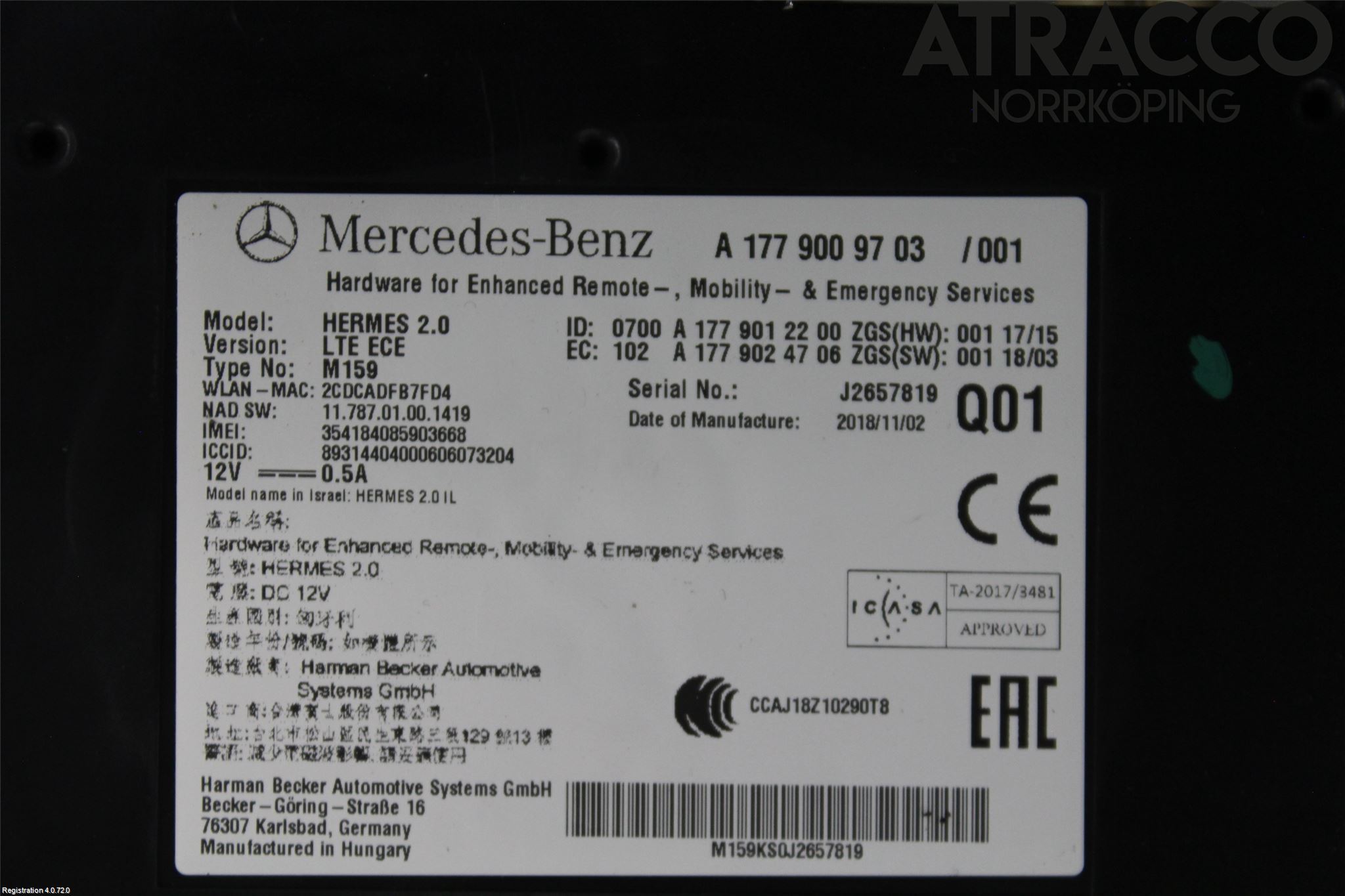 Mercedes-Benz MB A-KLASS (W177) 18- Styreenhet Øvrig