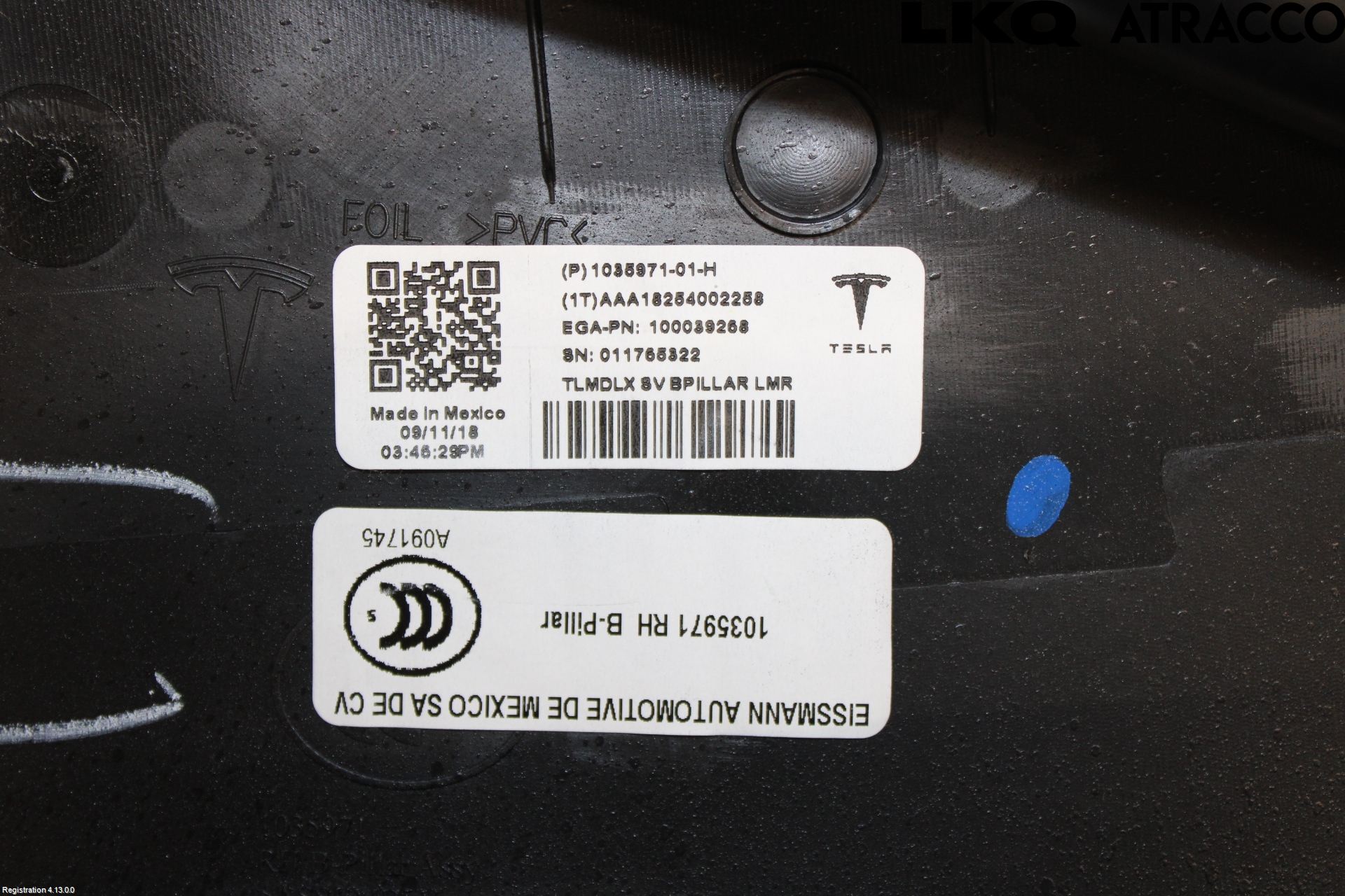 Tesla MODEL X 16- Innr Deksel A-B-C Stolpe
