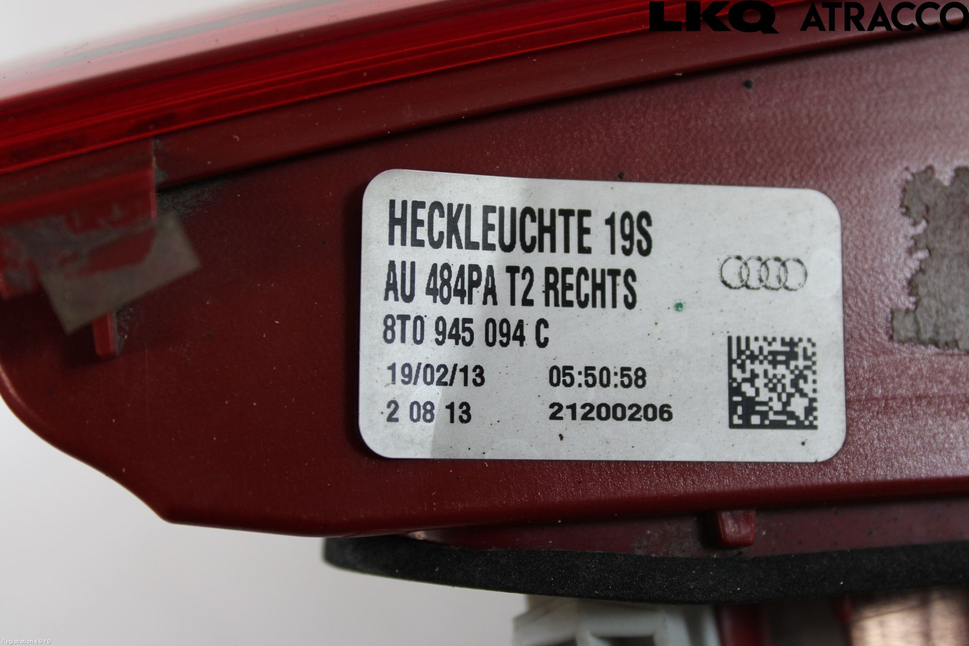 Audi A5 07-16 Baklykt Høyre  På Luke(Indre)