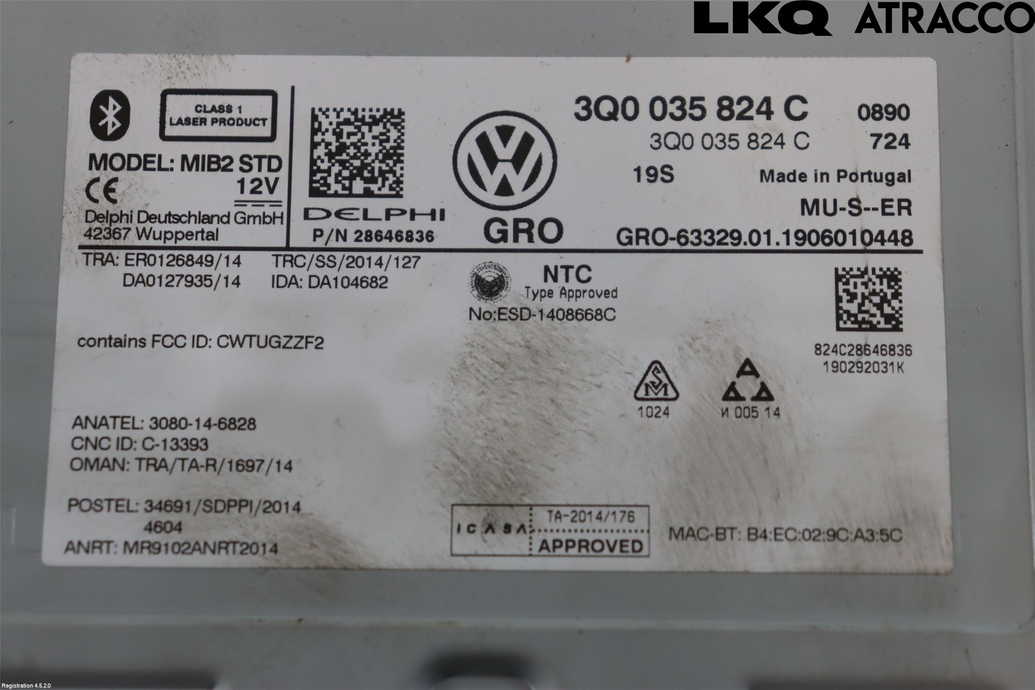 Volkswagen VW CRAFTER II / E-CRAFTER 17- Stereo Radio Med Cd