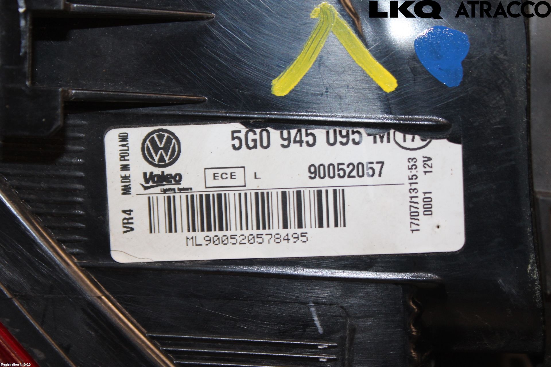 Volkswagen VW GOLF / E-GOLF VII 13-20 Baklykt Venstre