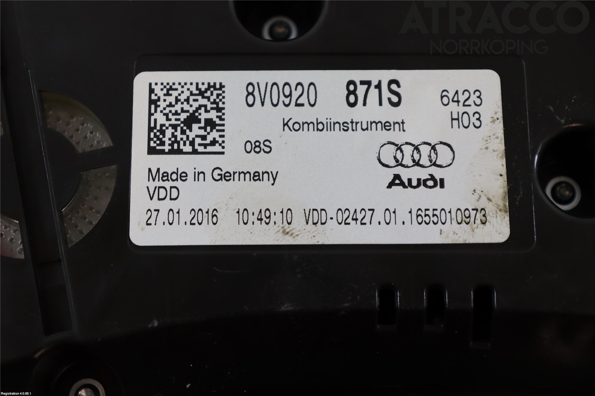 Audi A3/S3 8V 13-20 Instr Kombinert