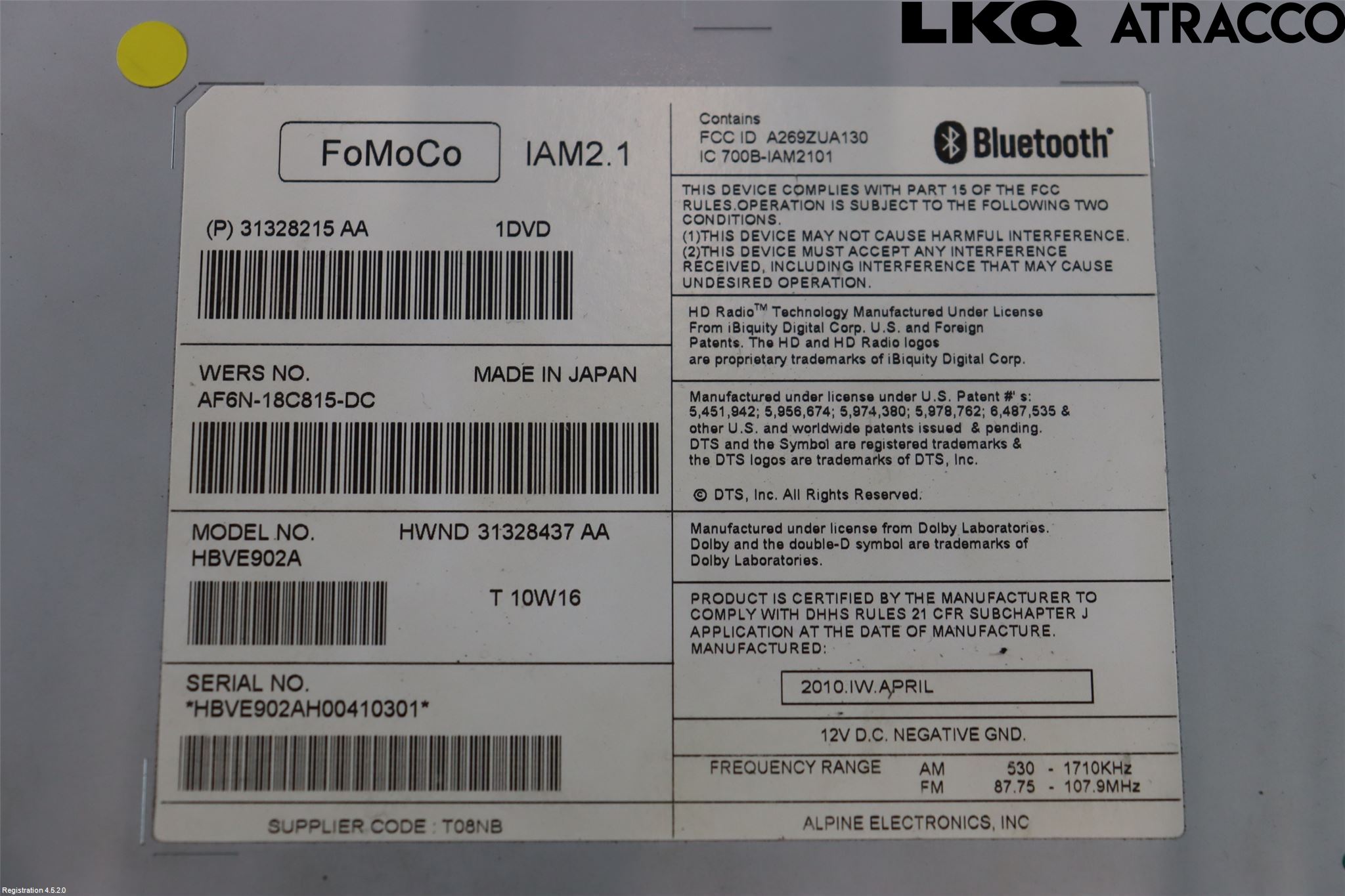Volvo S60 11-13 Stereo Radio Med Cd