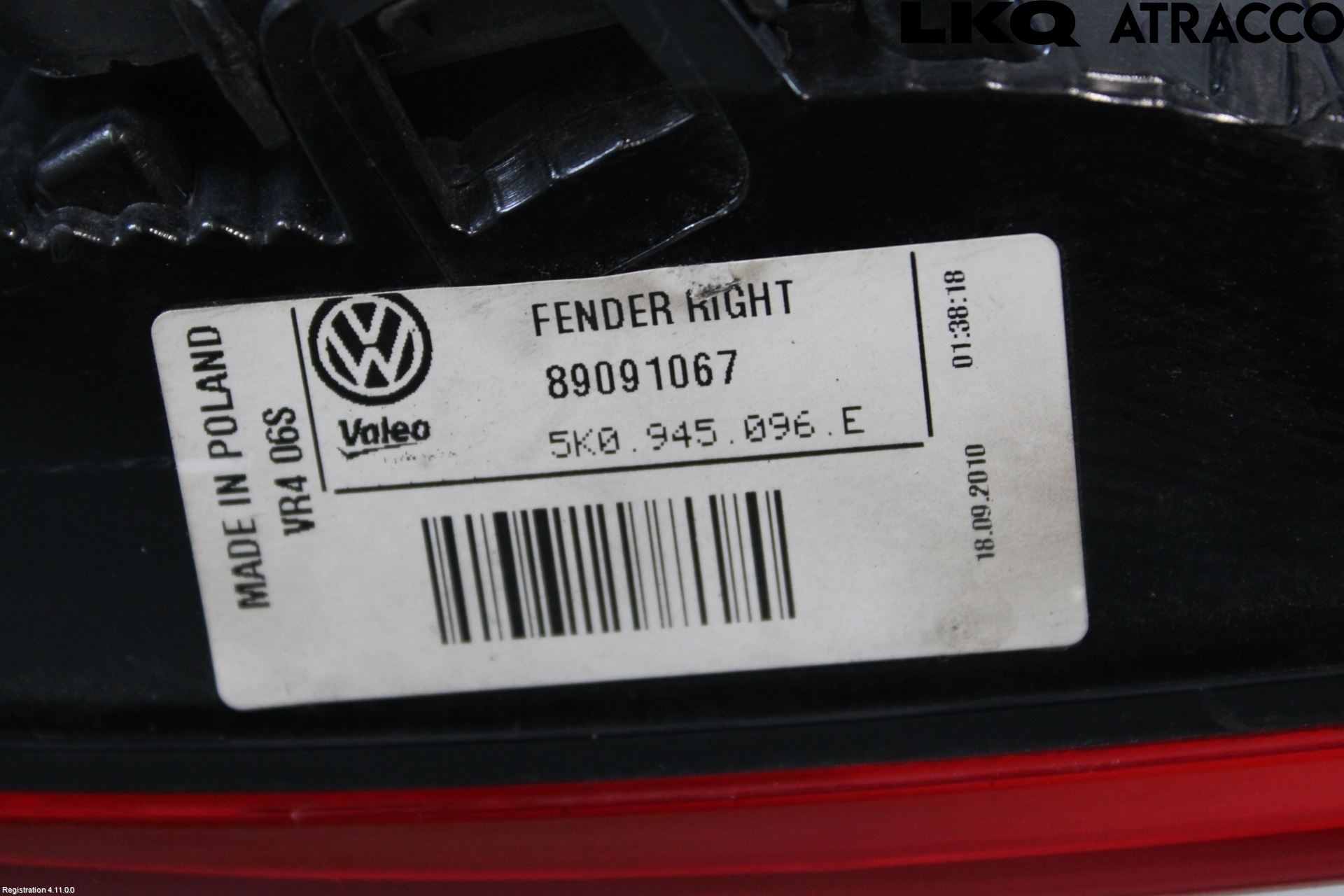Volkswagen VW GOLF VI 09-13 Baklykt Høyre