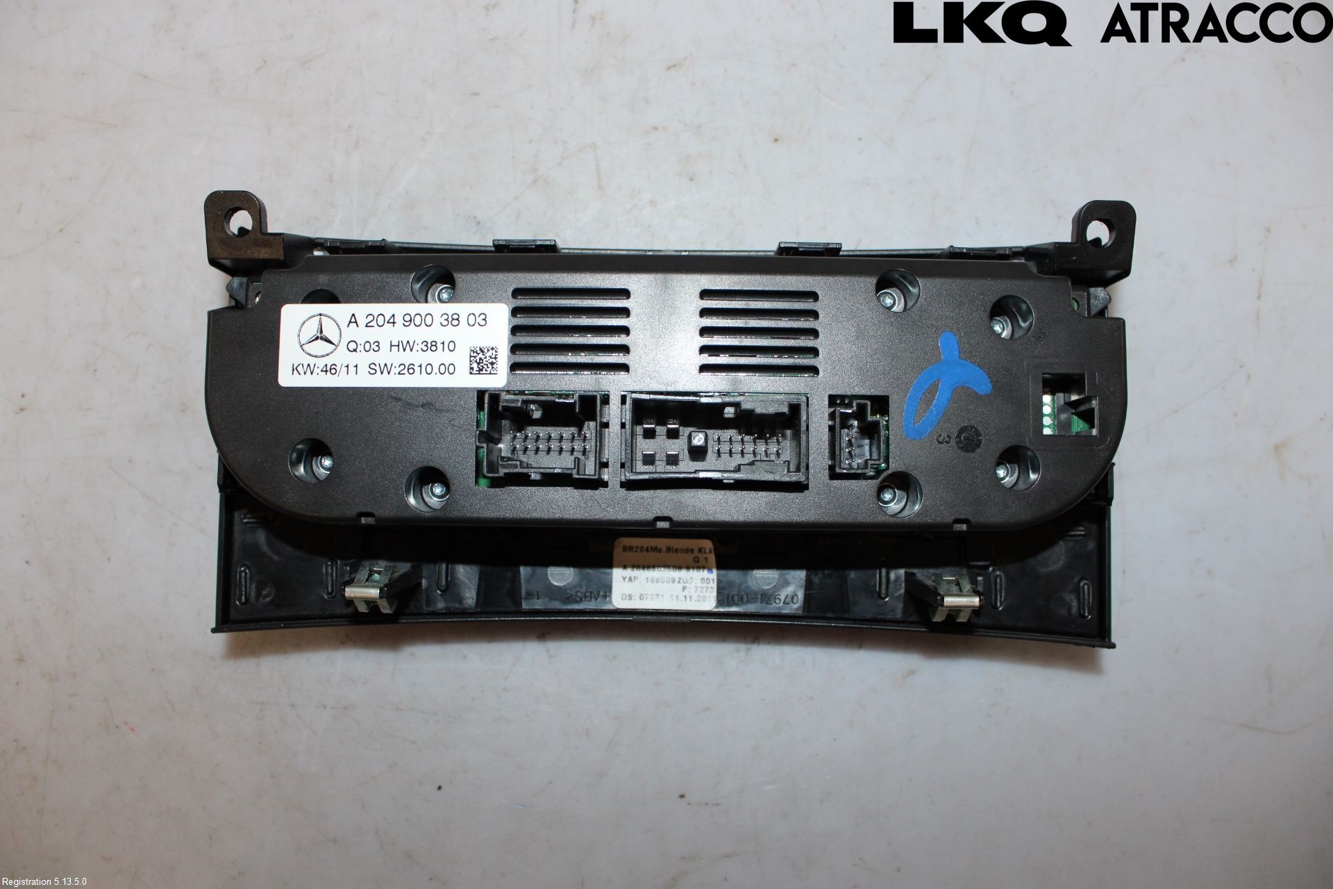 Mercedes-Benz MB C-KLASS (W204) 07-15 Varmeapparat Panel(Regulering)