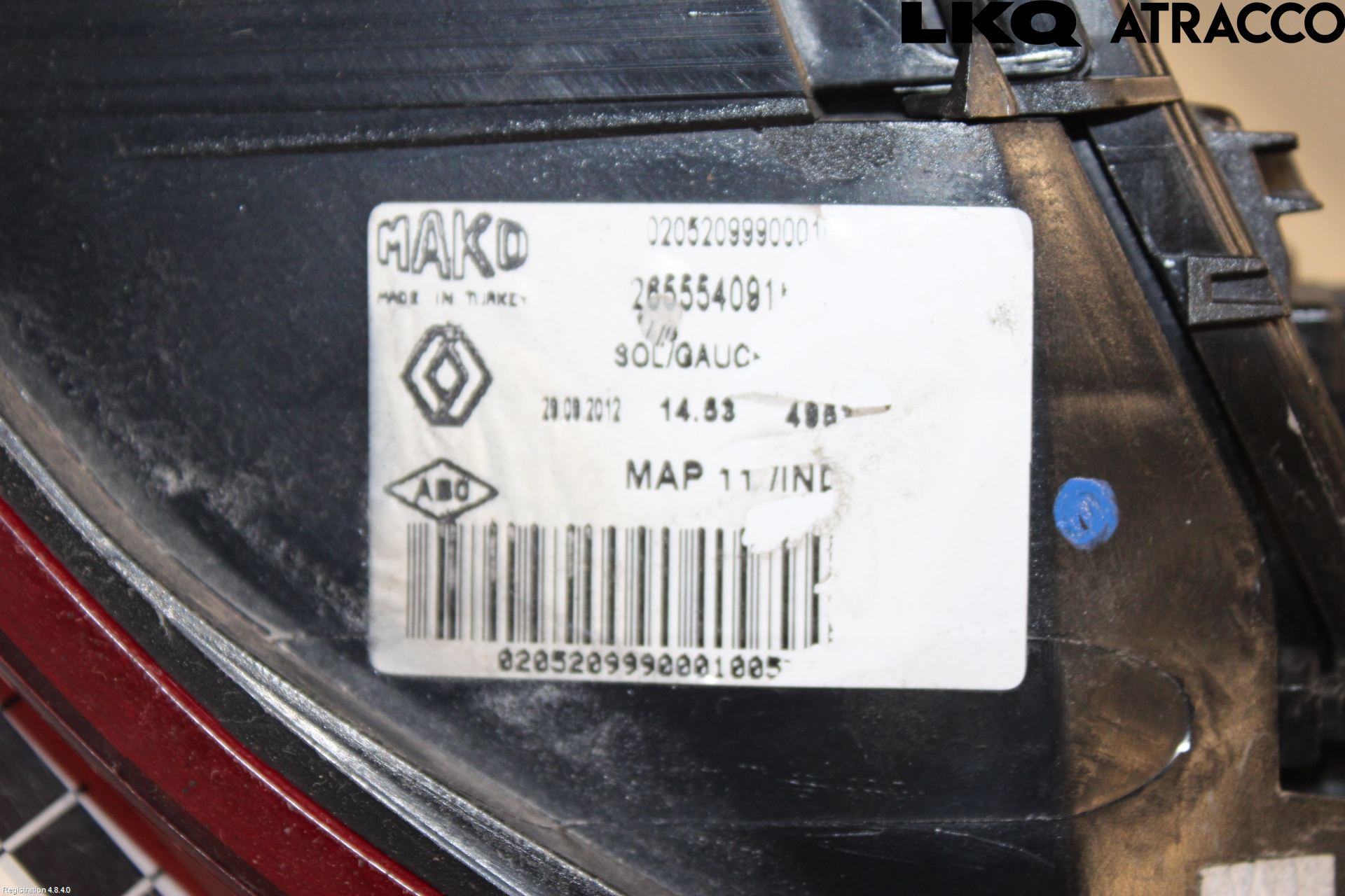 Renault CLIO IV 12-16 Baklykt Venstre
