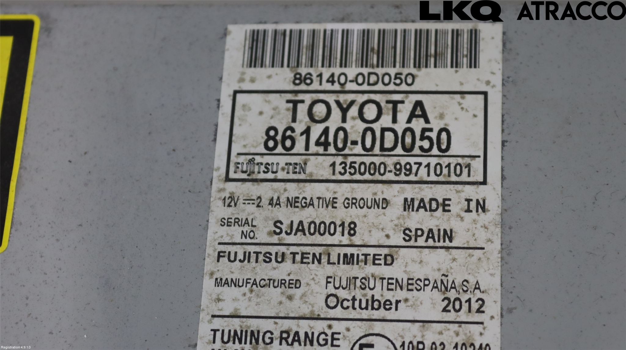 Toyota YARIS XP130 12-14 Stereo Radio Med Cd