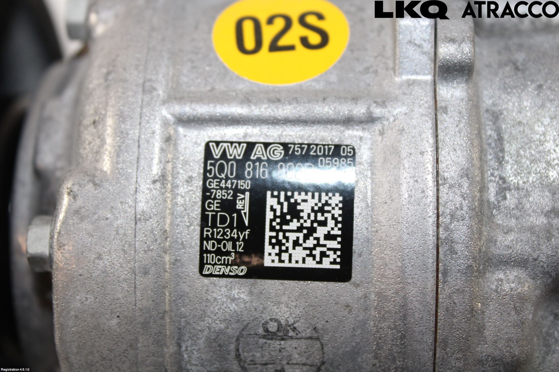 Volkswagen VW GOLF / E-GOLF VII 13-20 Varme Ac Kompressor