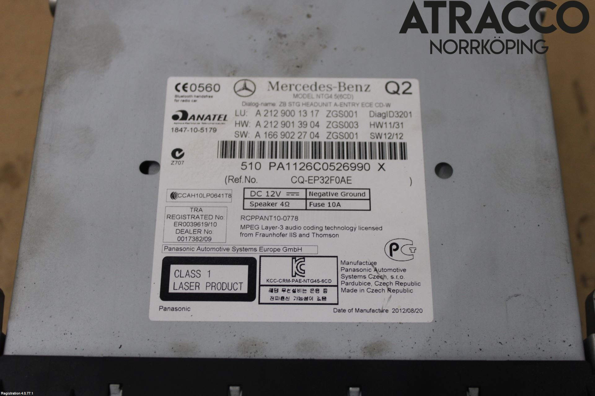 Mercedes-Benz MB E-KLASS (W212) 09-16 Stereo Radio Med Cd