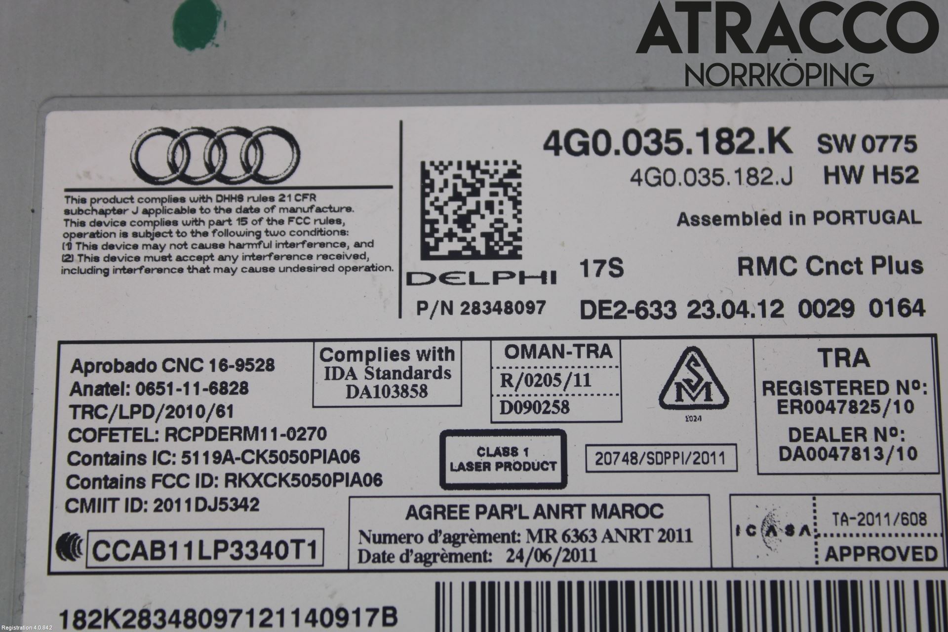 Audi A6/S6 4G 11-18 Stereo Radio Med Cd